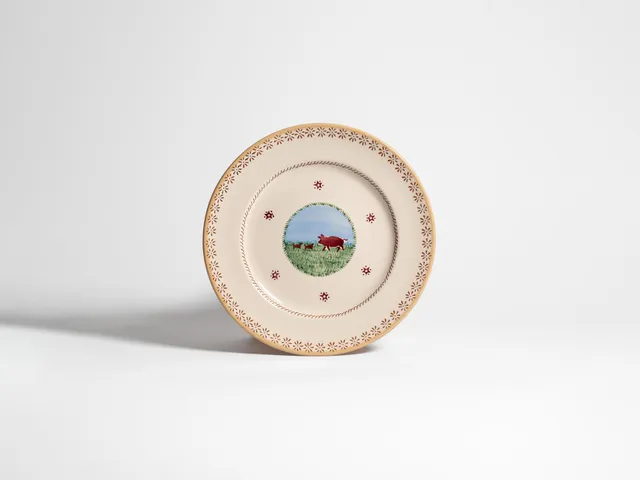 Nicholas Mosse Serving Plate Servierteller Weiß Multi Pig