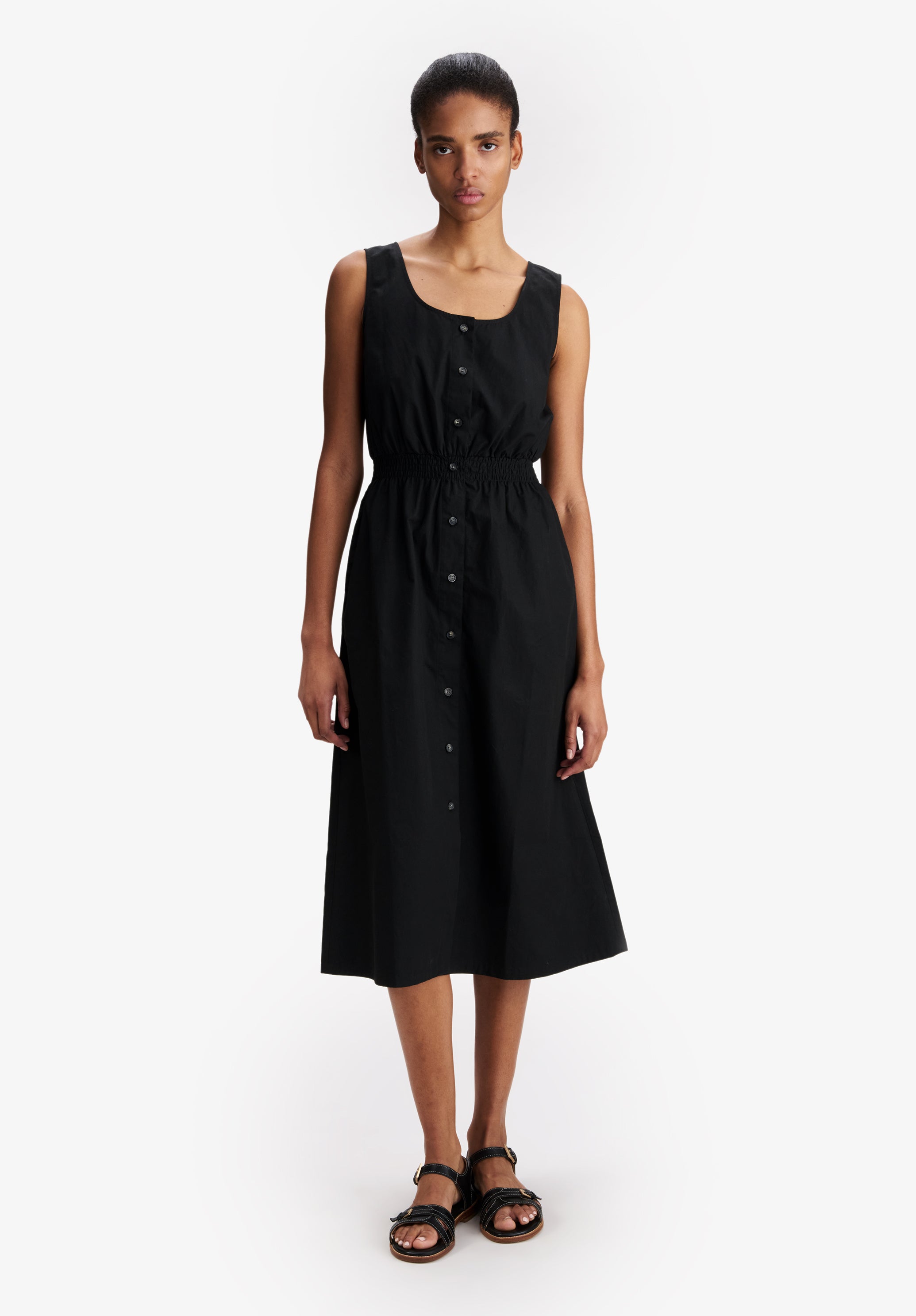 A.P.C. Ärmelloses Schwarzes Kleid Baumwolle Gr. 34-42