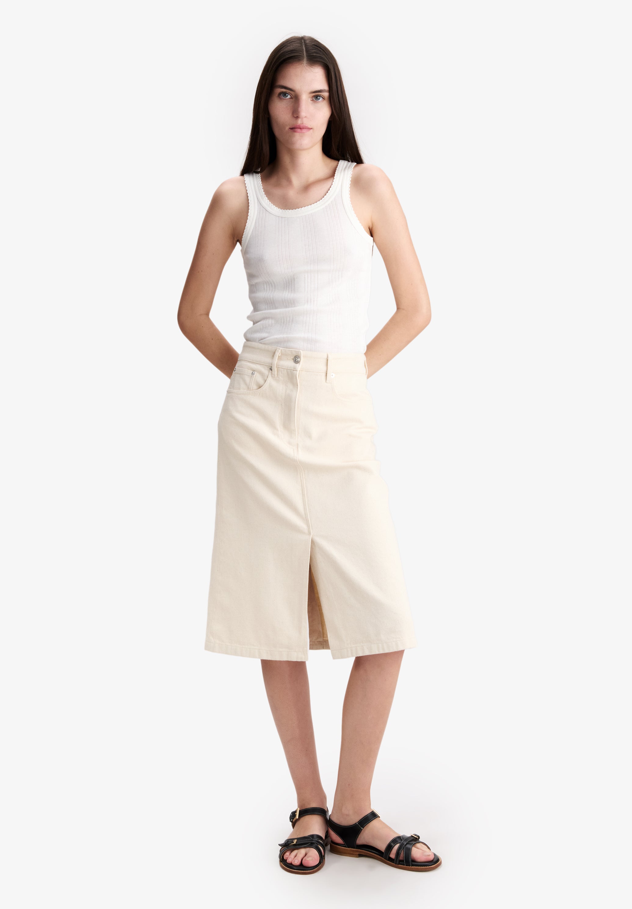 A.P.C. Tanktop Bio-Baumwolle Weiß Gerippt M