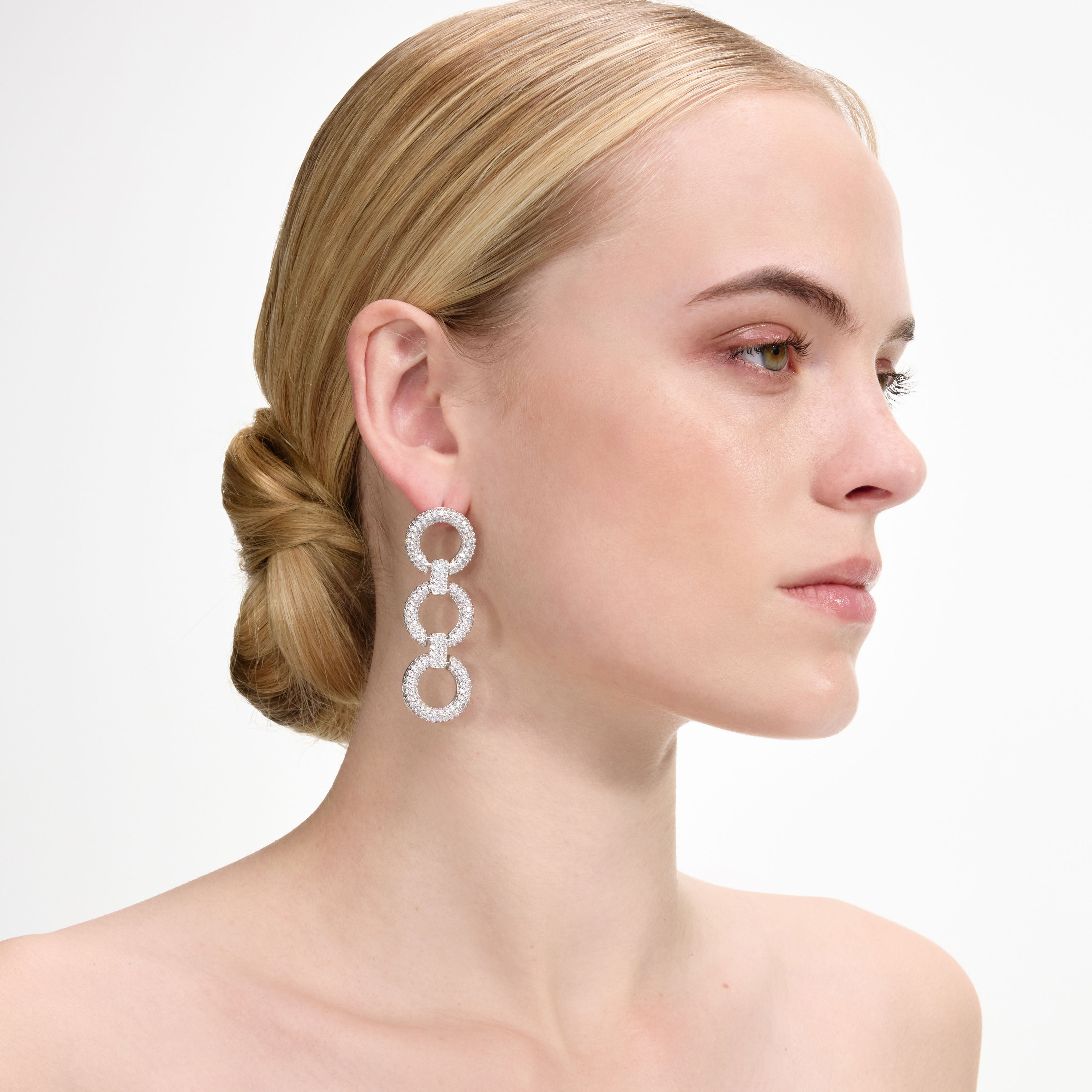 Self Portrait Jewellery Crystal Link Ohrringe Silber Kristall