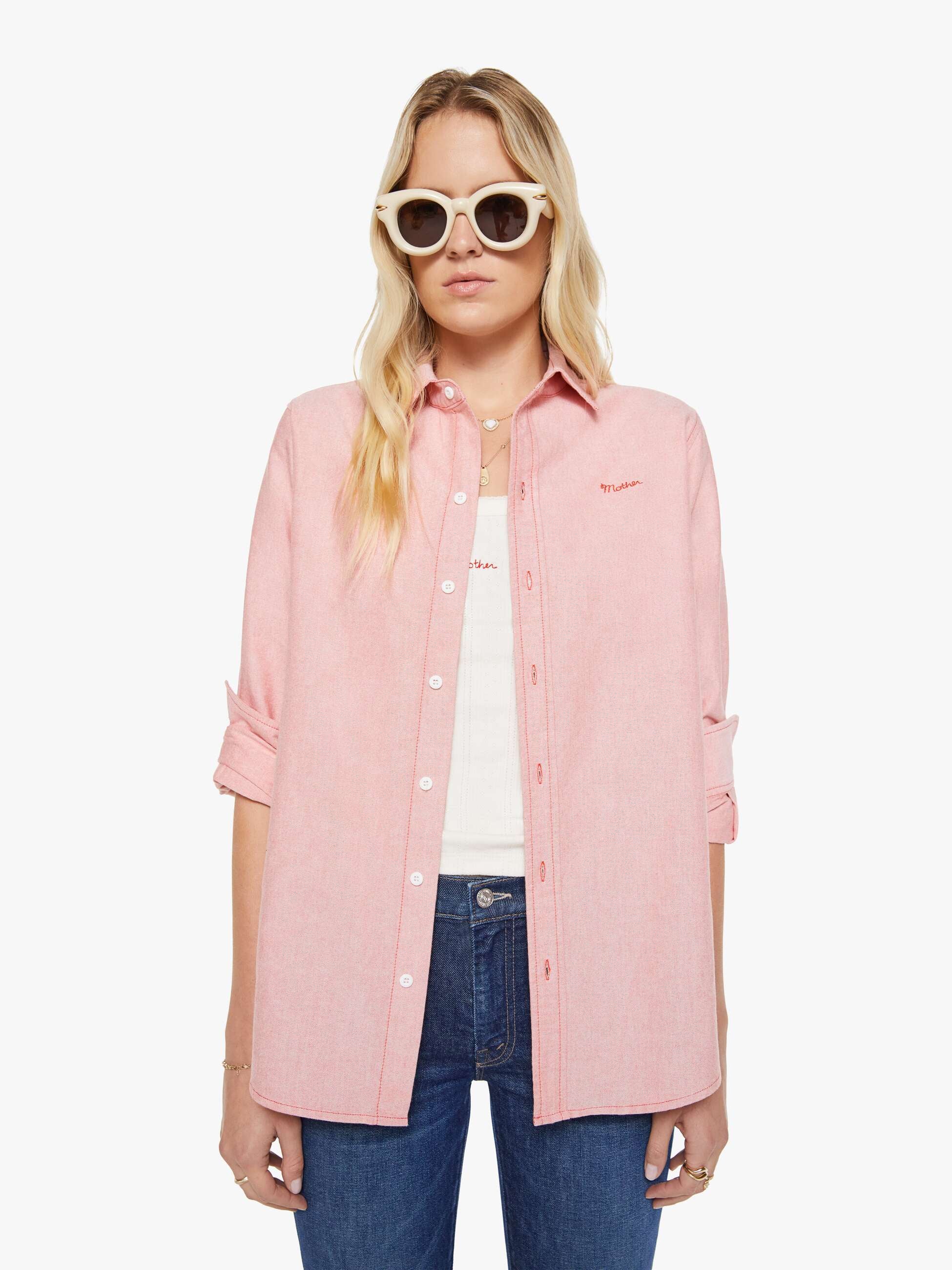 Mother The Bestie Red Bluse rot Baumwolle