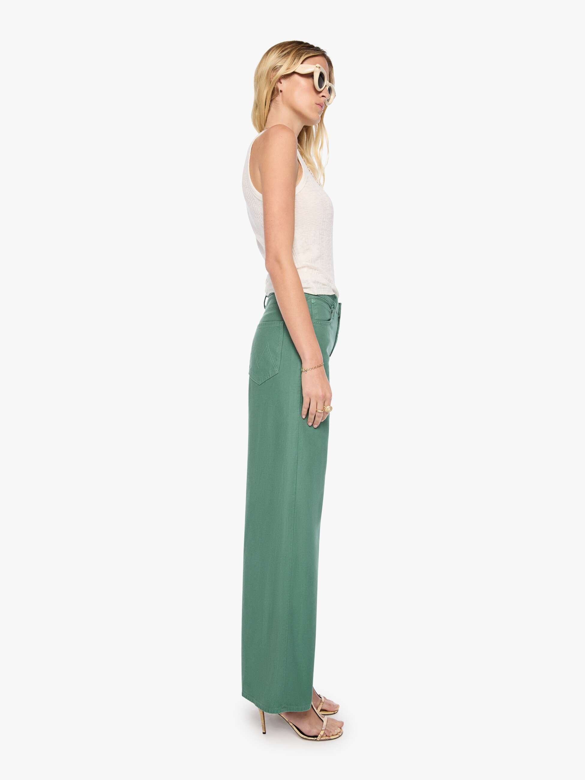 MOTHER The Ditcher Roller Zip Skimp Hose Dark Ivy