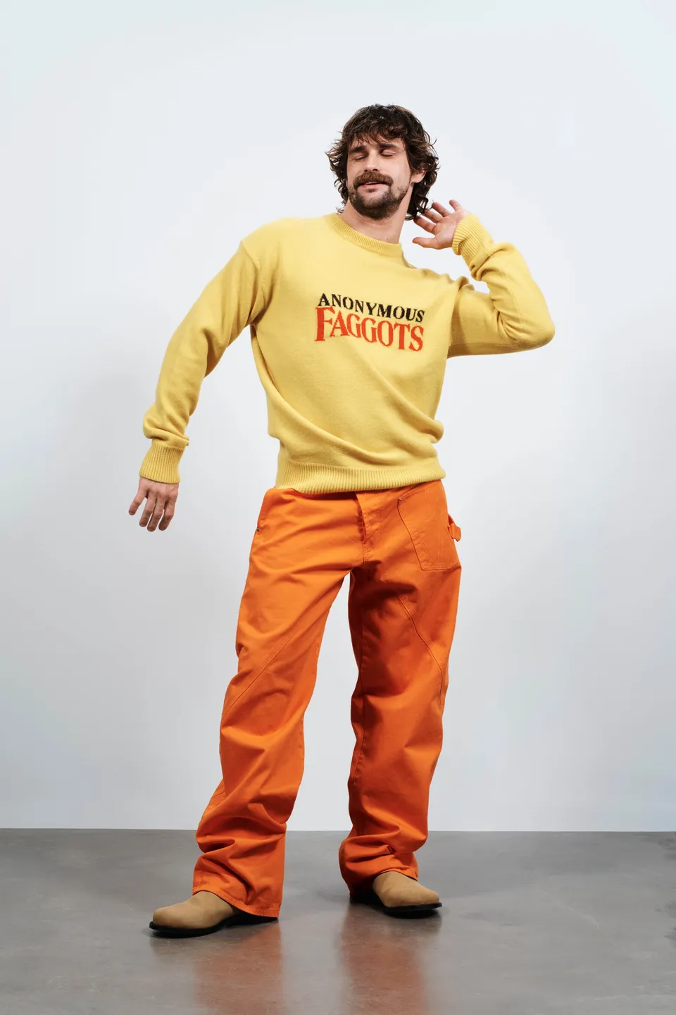 J.W.Anderson Anonymous Faggots Pullover Gelb Herren