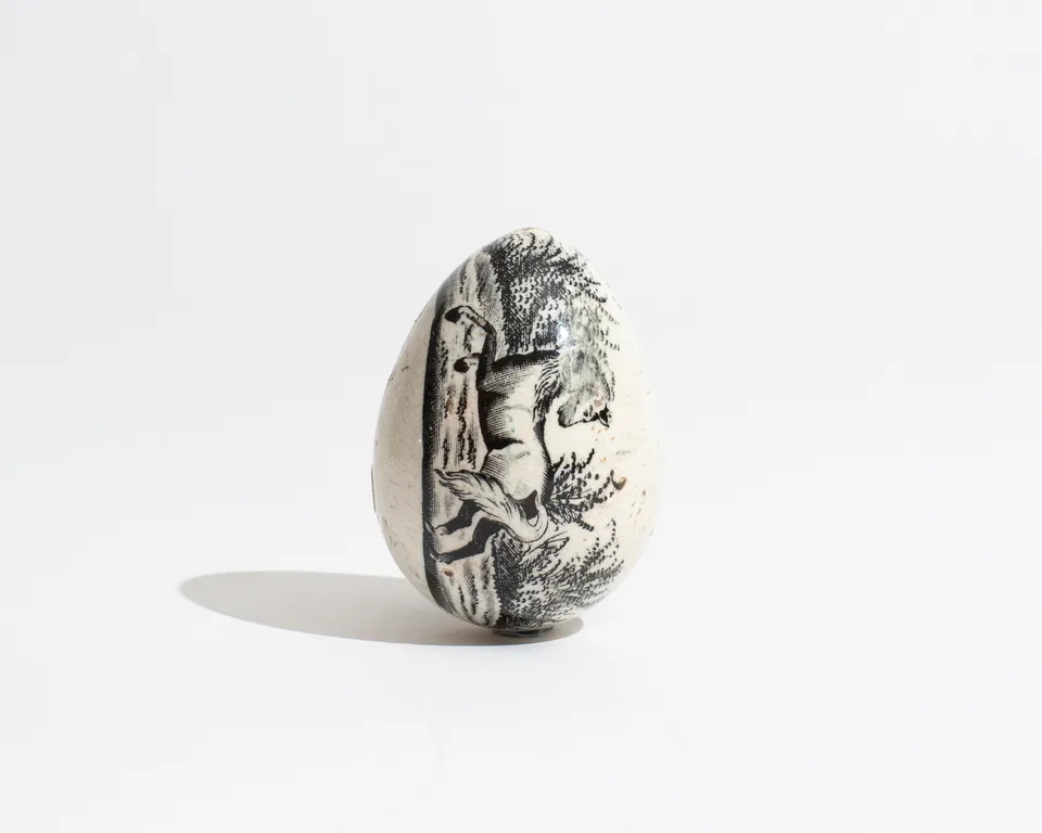J.W.Anderson Darning Egg Stopfei Schwarz Pferd 1830