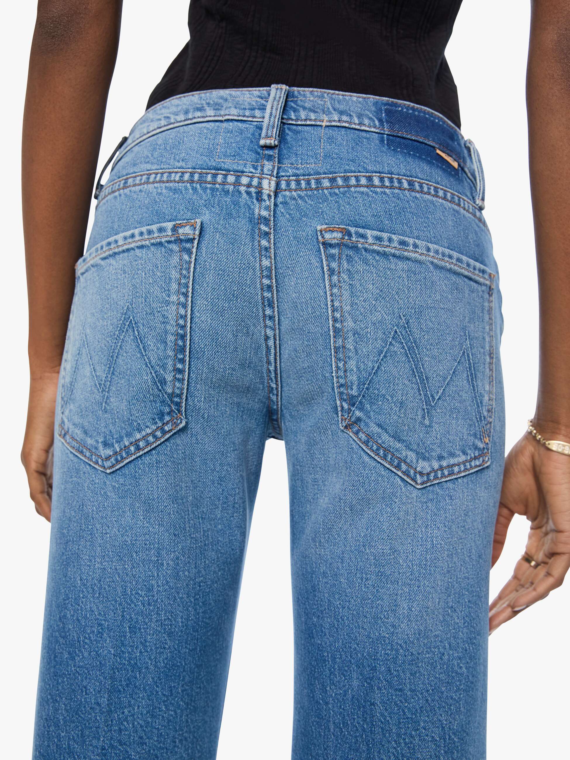 Mother Bookie Twist Skimp Bootcut Jeans Just An Animal blau