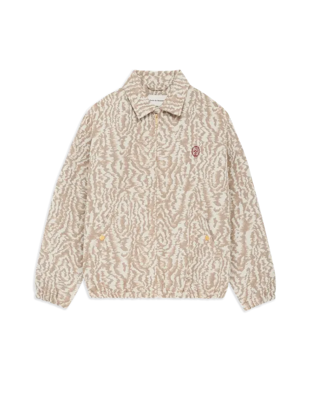 Drôle De Monsieur Moiré Harrington Jacket Jacke Beige Stickerei