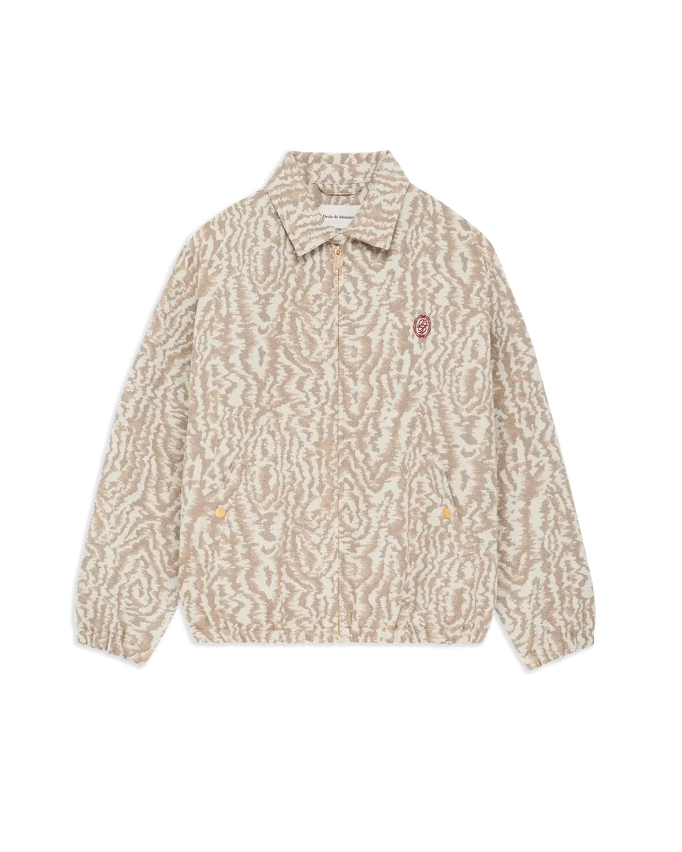 Drôle De Monsieur Moiré Harrington Jacket Jacke Beige Stickerei