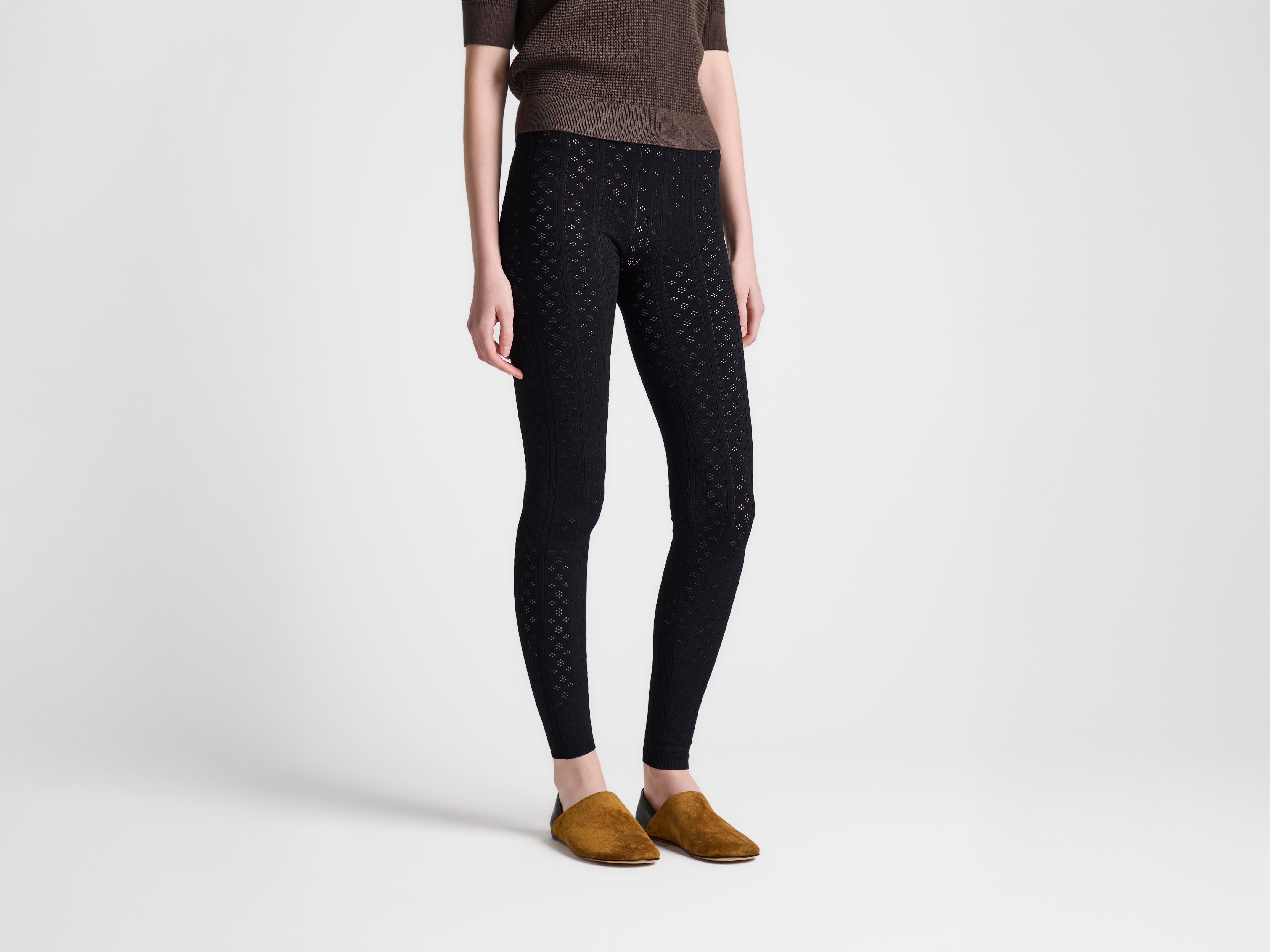 J.W.Anderson Knitwear Pointelle Strickleggings Schwarz Viskose