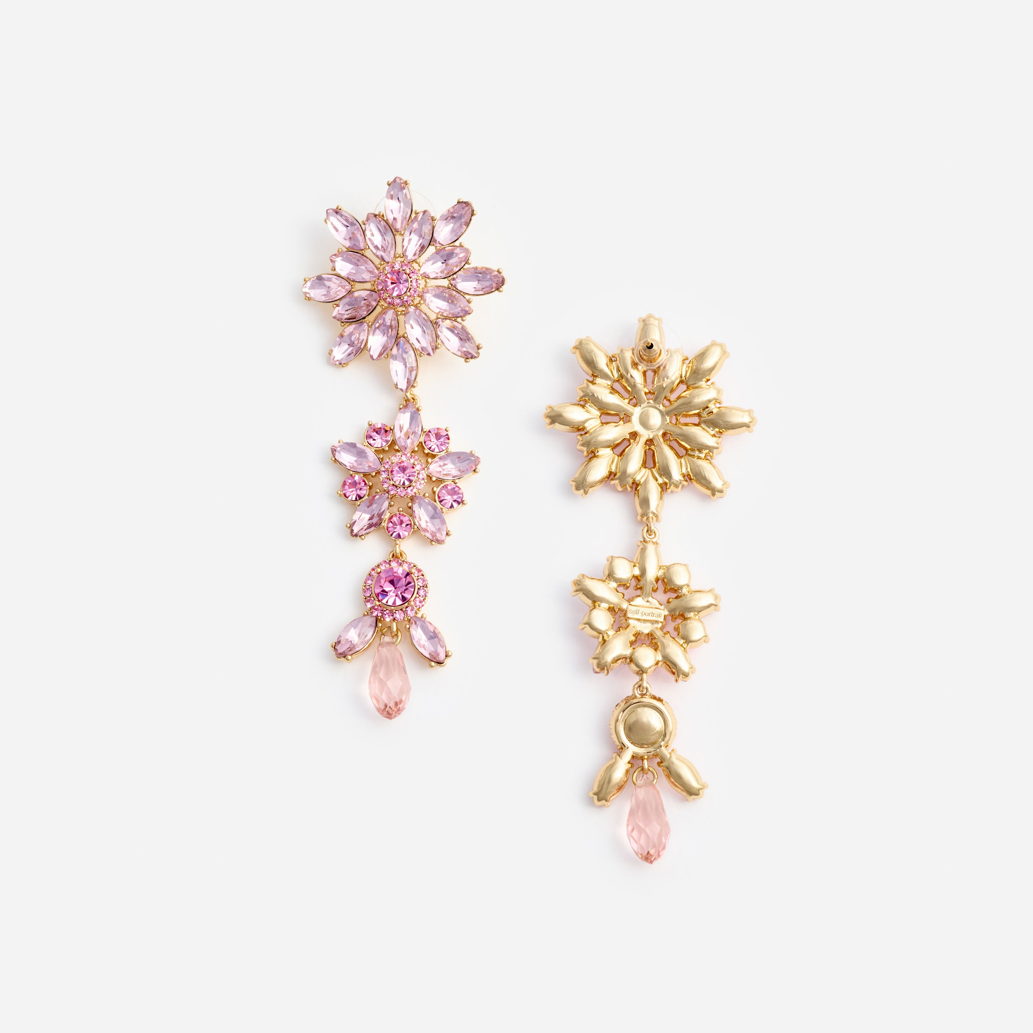 Self Portrait Jewellery Pink Crystal Ohrringe One Size Blume