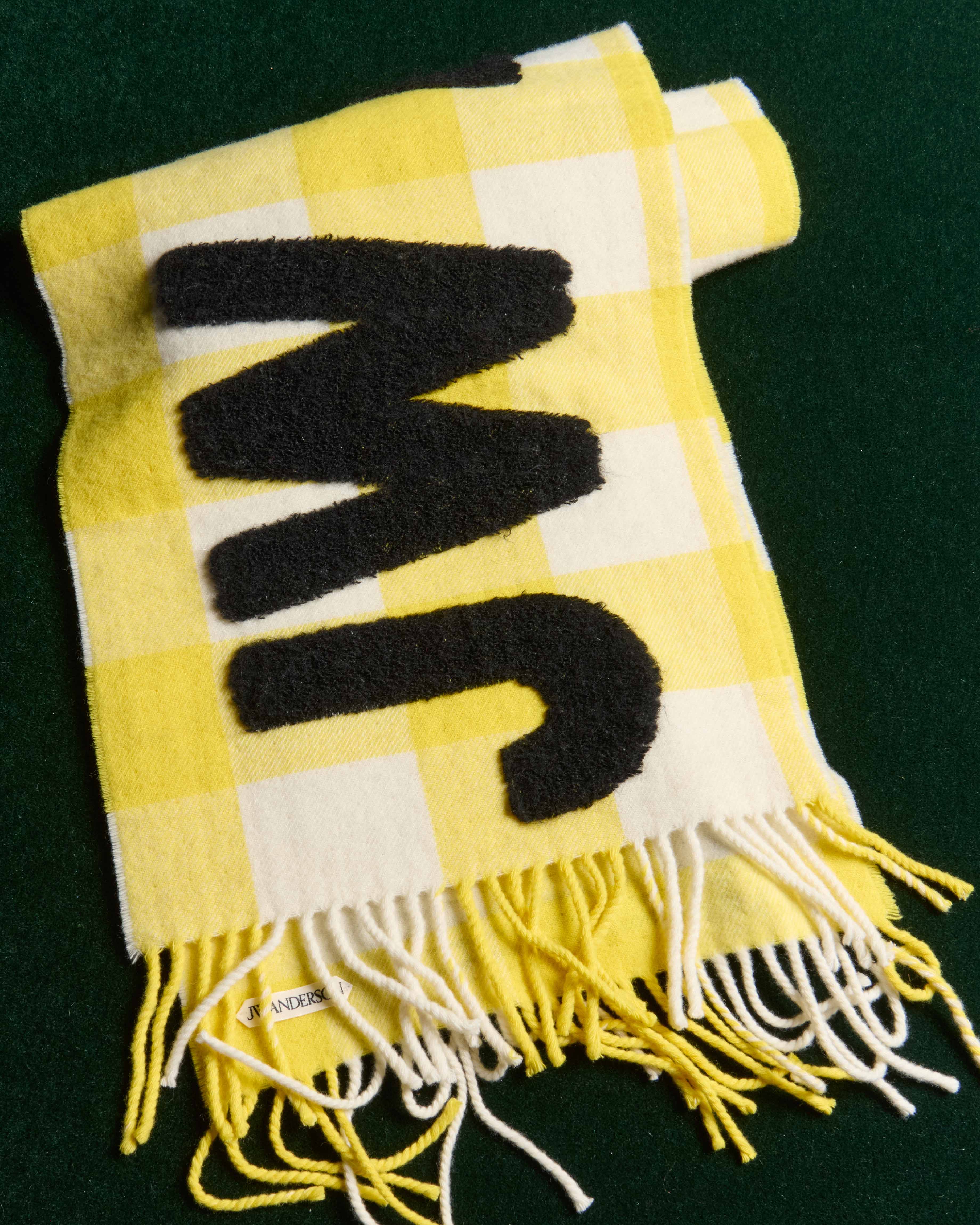 J.W.Anderson Checkered Logo Schal Gelb Kariert