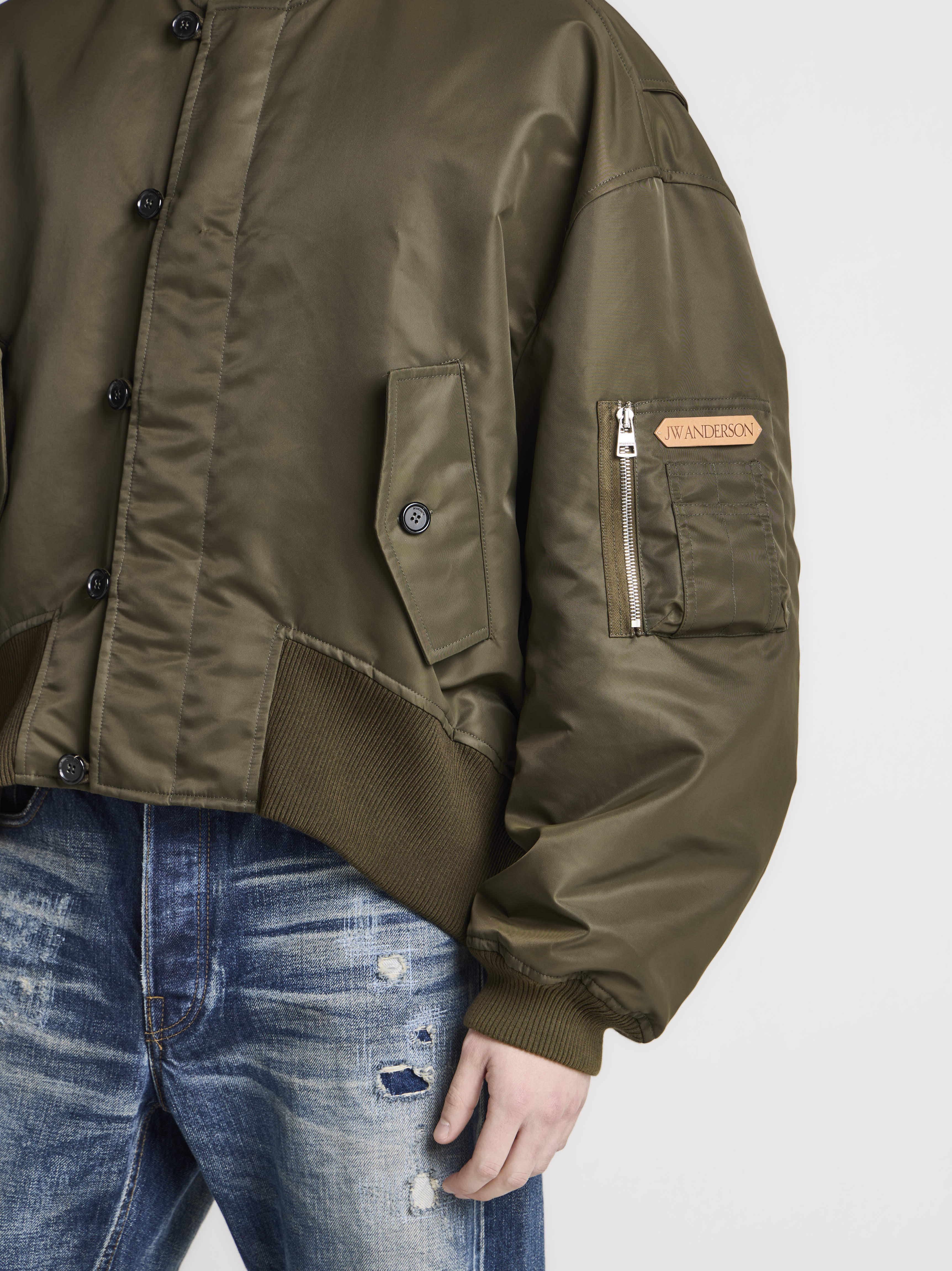 J.W.Anderson Coats Jackets Oversized Tipped Hem Bomber Herren Grün