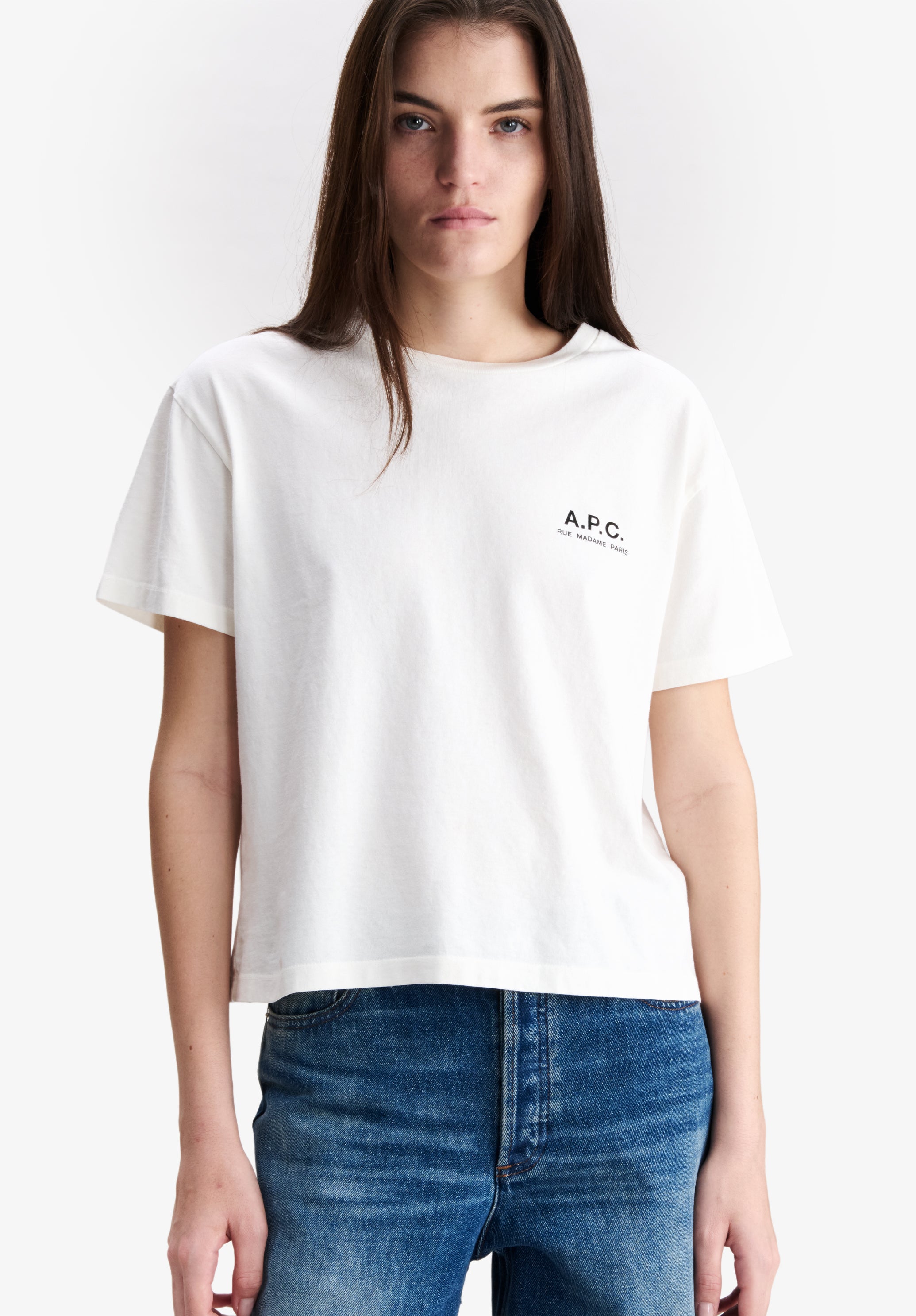 A.P.C. Rue Madame T-Shirt cremeweiß Bio-Baumwolle