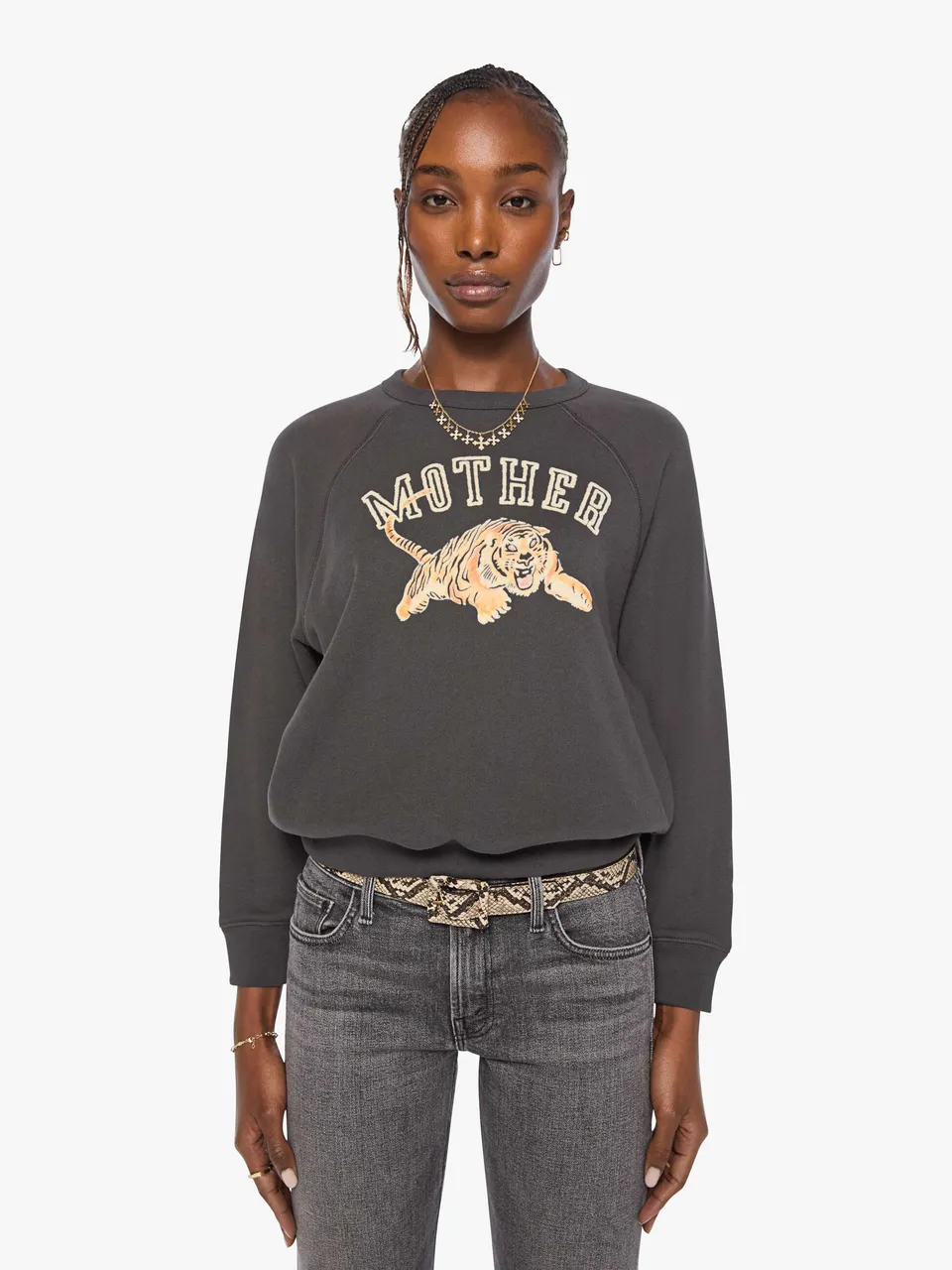 Mother Tees The Concert Sweatshirt MOTHER Tiger Schwarz