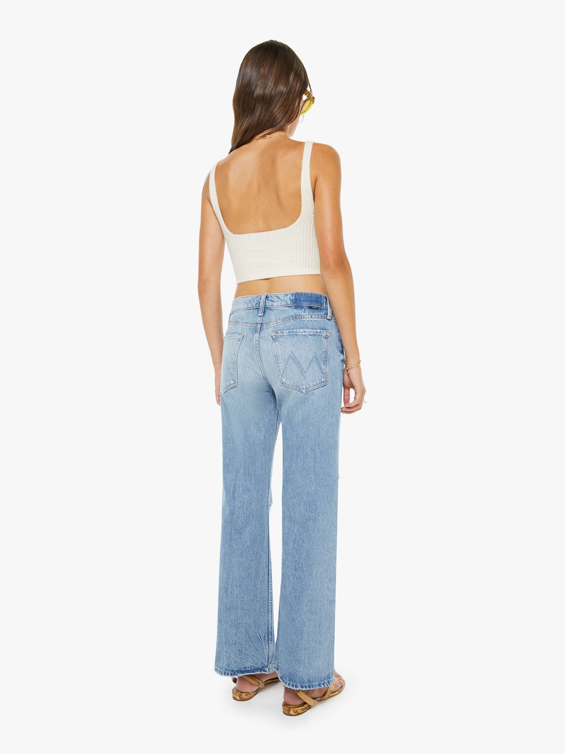 Mother The Bookie Nerdy Bootcut Jeans FAFO Hellblau