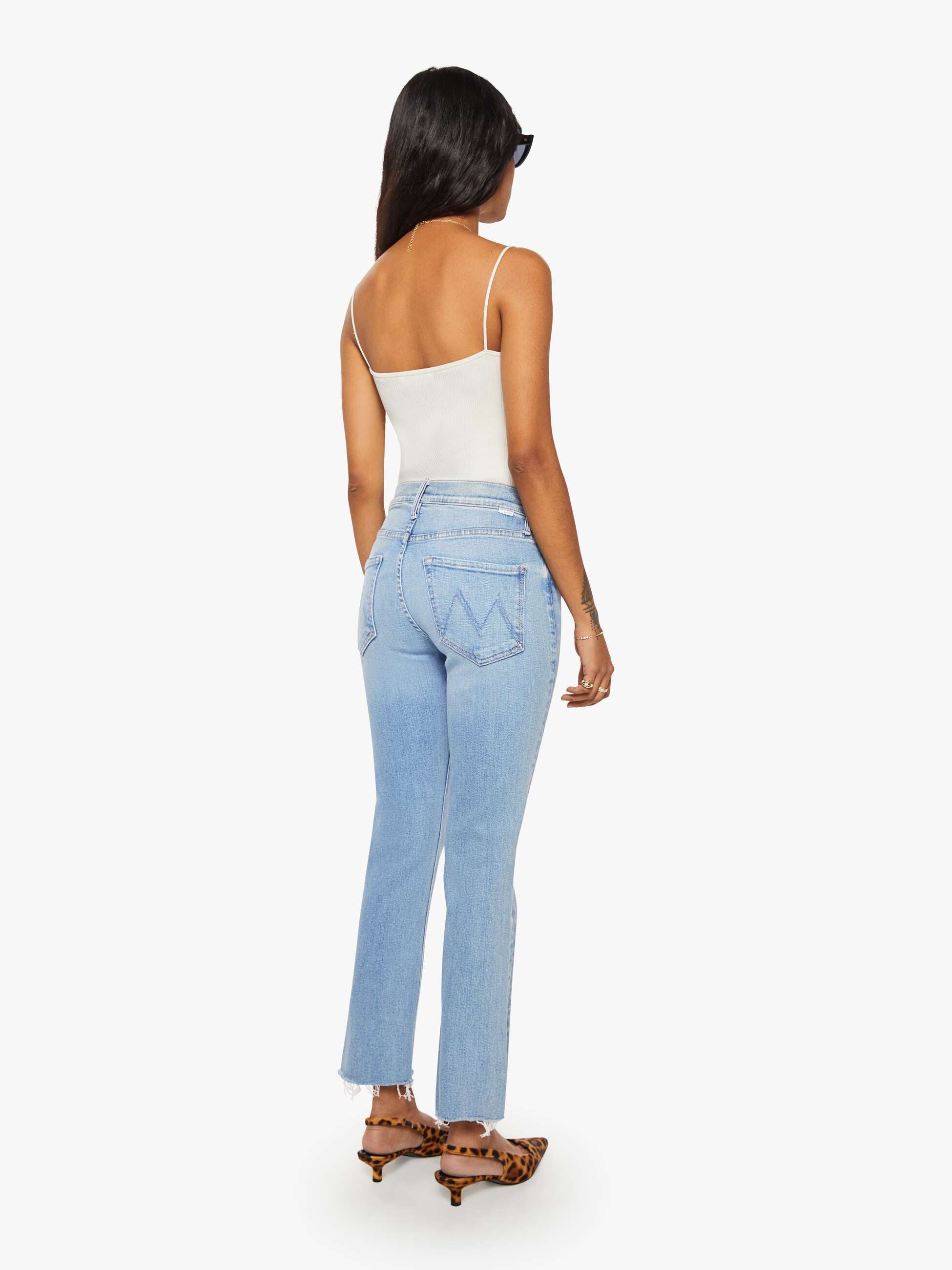 Mother Lil Dazzler Straight Jeans Blessing In Disguise mid-blue