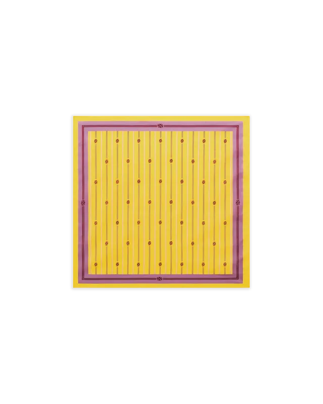 Drôle De Monsieur Bandana Monogram Stripes Tuch Gelb Seide