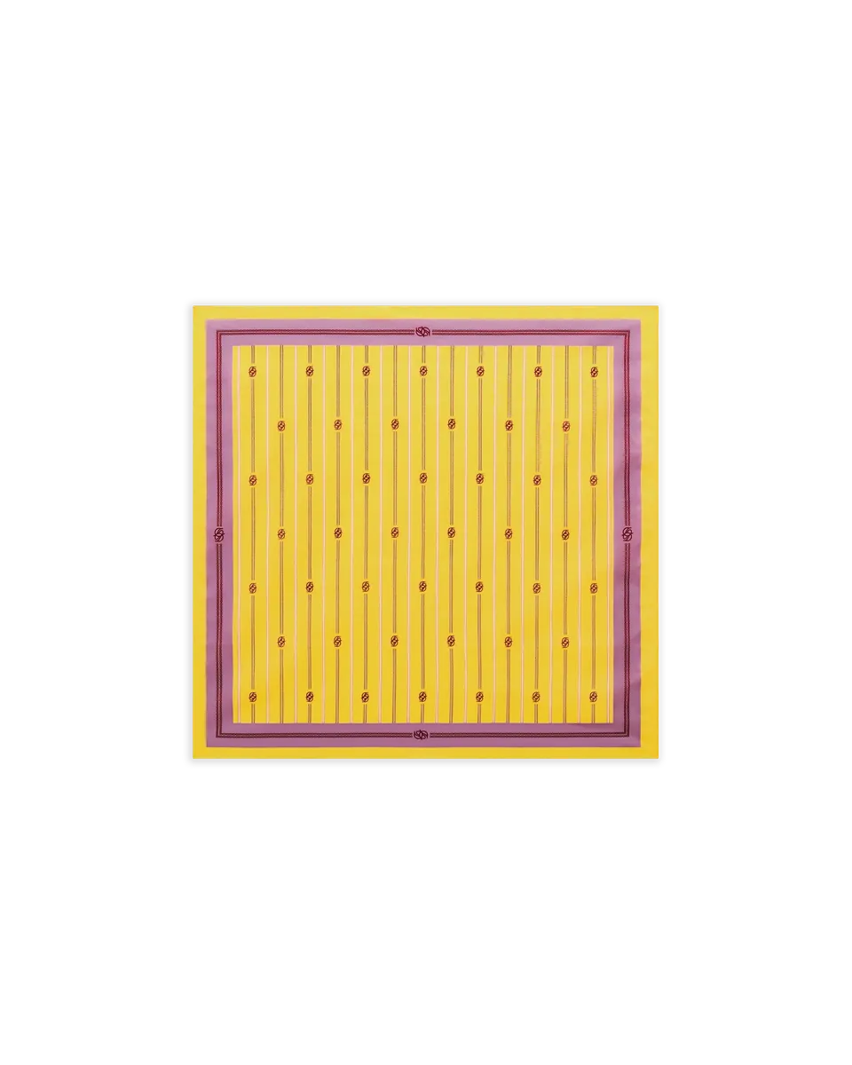 Drôle De Monsieur Bandana Monogram Stripes Tuch Gelb Seide