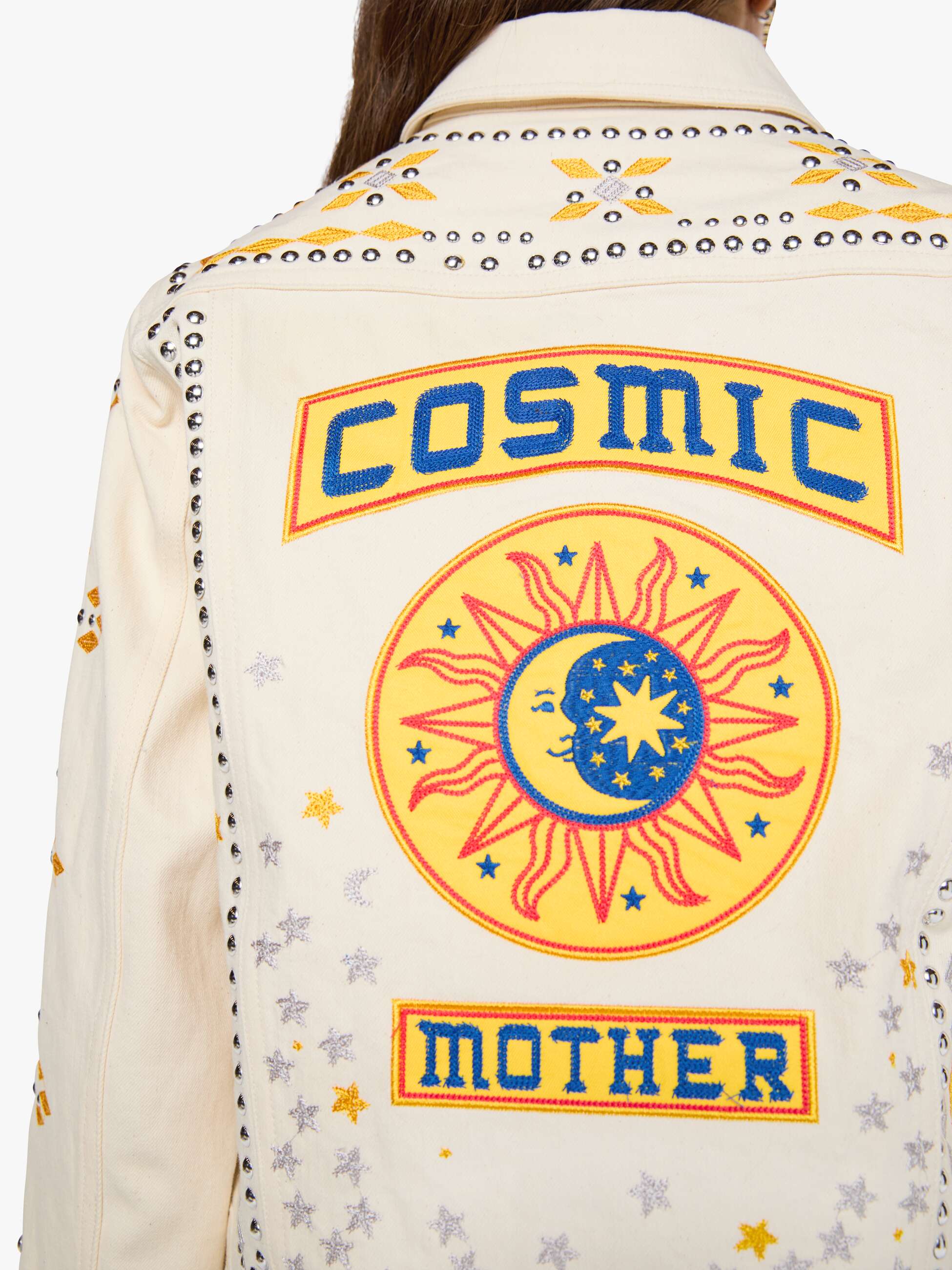 Mother The Bruiser All Natural Jeansjacke Creme Baumwolle