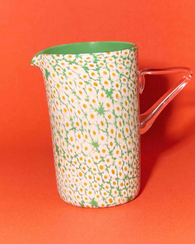 J.W.Anderson Full Murrina Jug Kanne Weiß Grün Murano