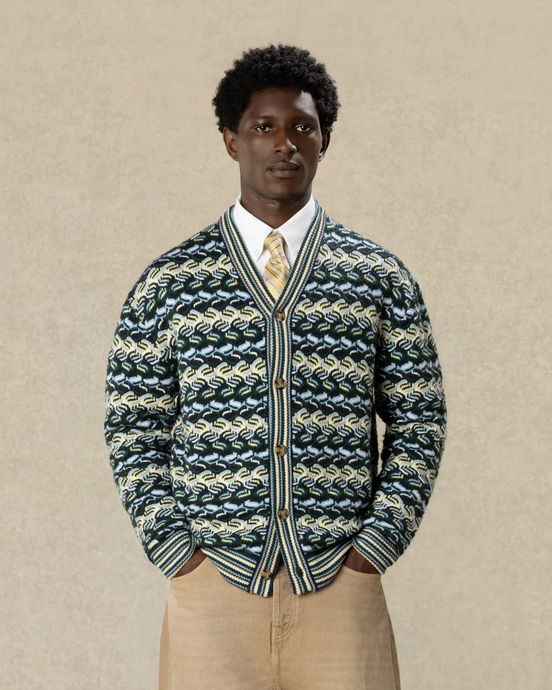 Drôle De Monsieur Boxy Coogie Cardigan Strickjacke Blau Merino