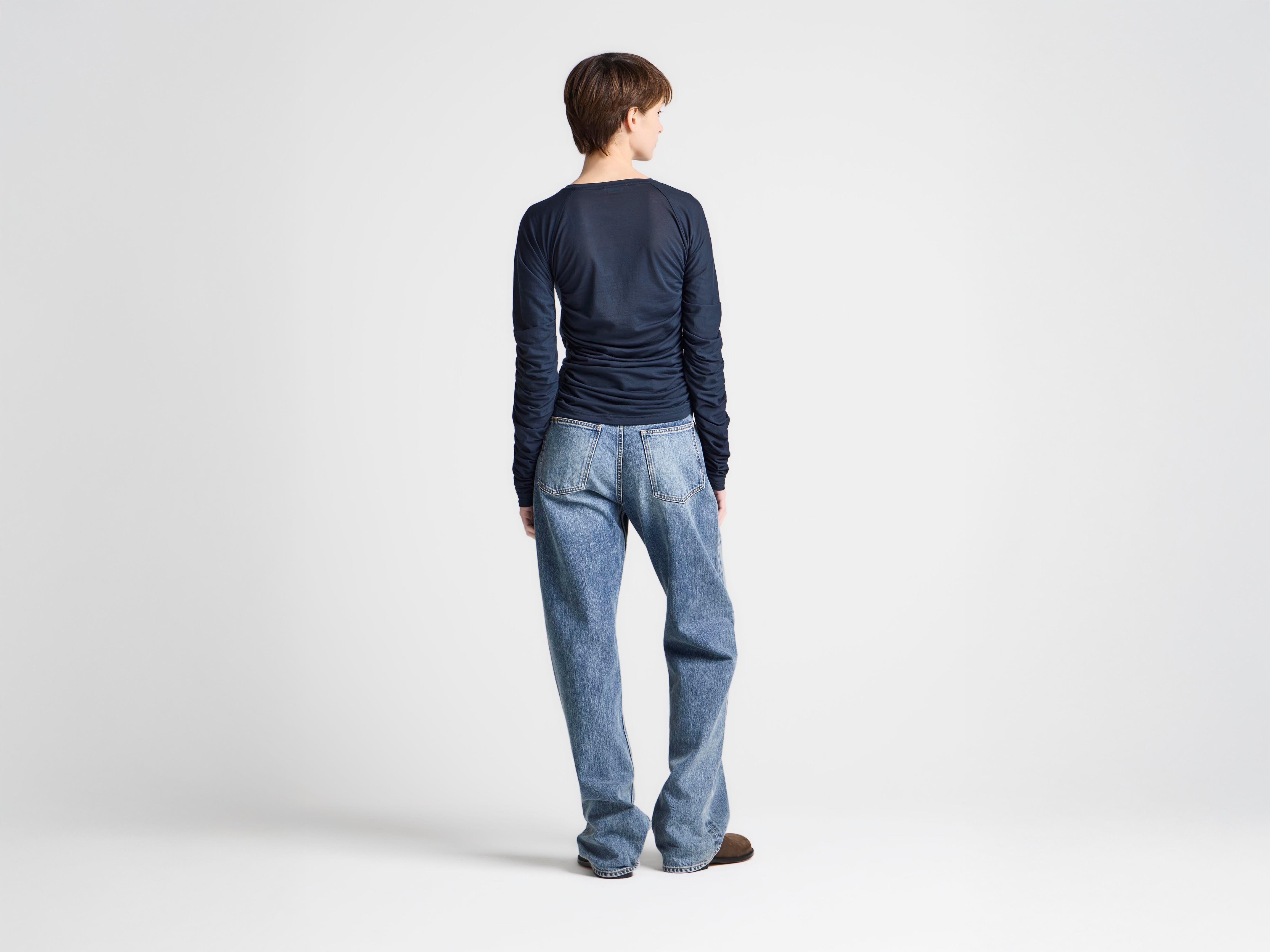 J.W.Anderson Ruched Jersey Top Navy Damen