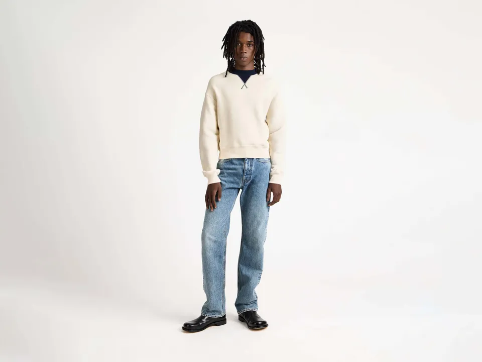 J.W.Anderson Contrast Collar Sweatshirt Ecru/Navy