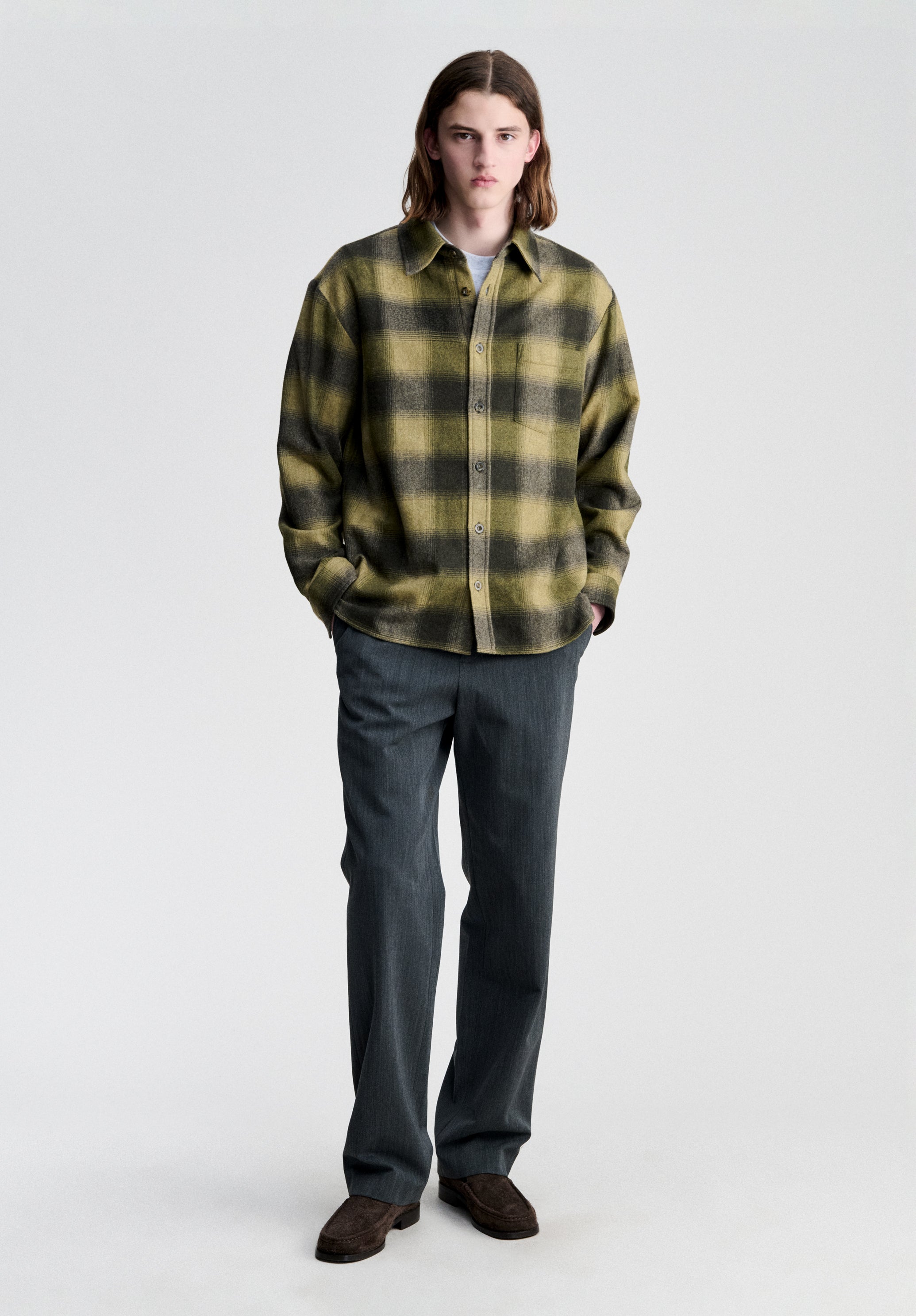 A.P.C. Overshirt Kariert Khaki Wolle XS-XXL