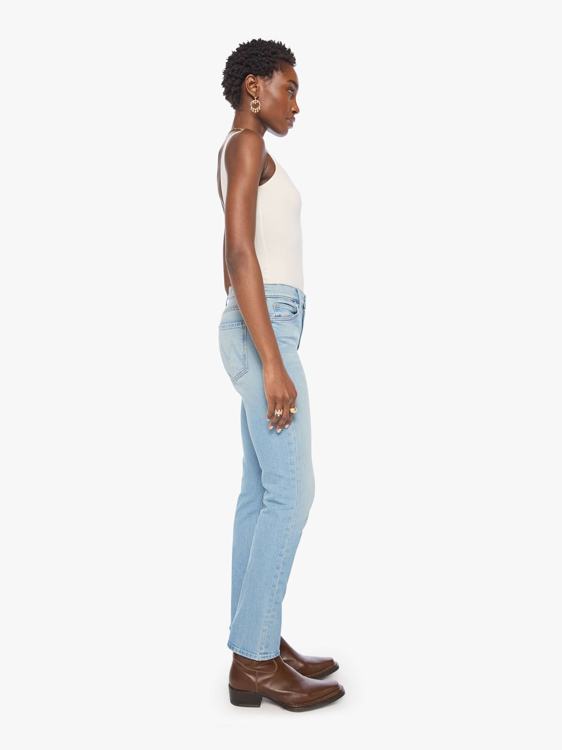 Mother Rascal Hover Straight Jeans Gold Mine hellblau