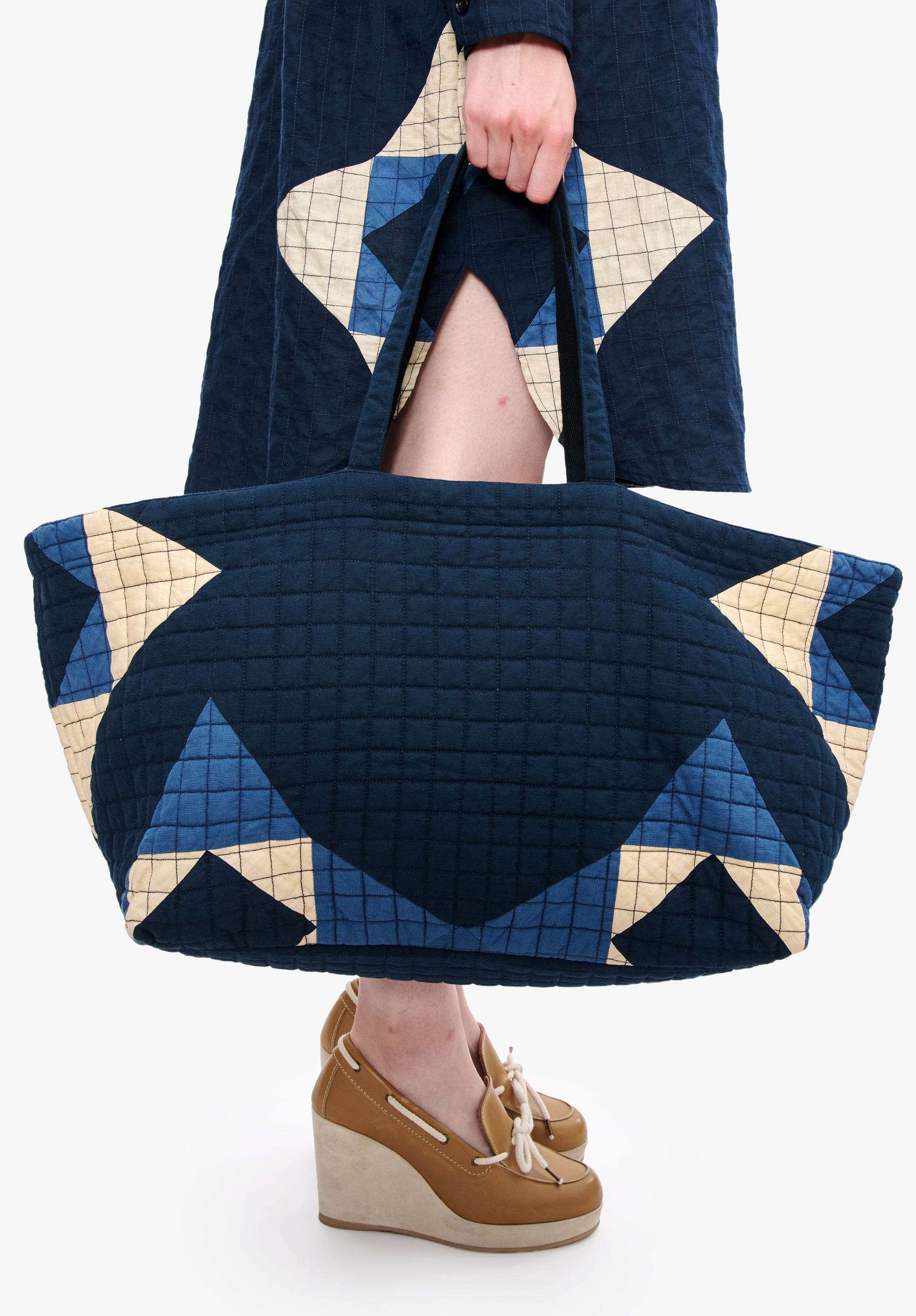 A.P.C. Le Drummer Quilt Tasche Blau TU Stepp