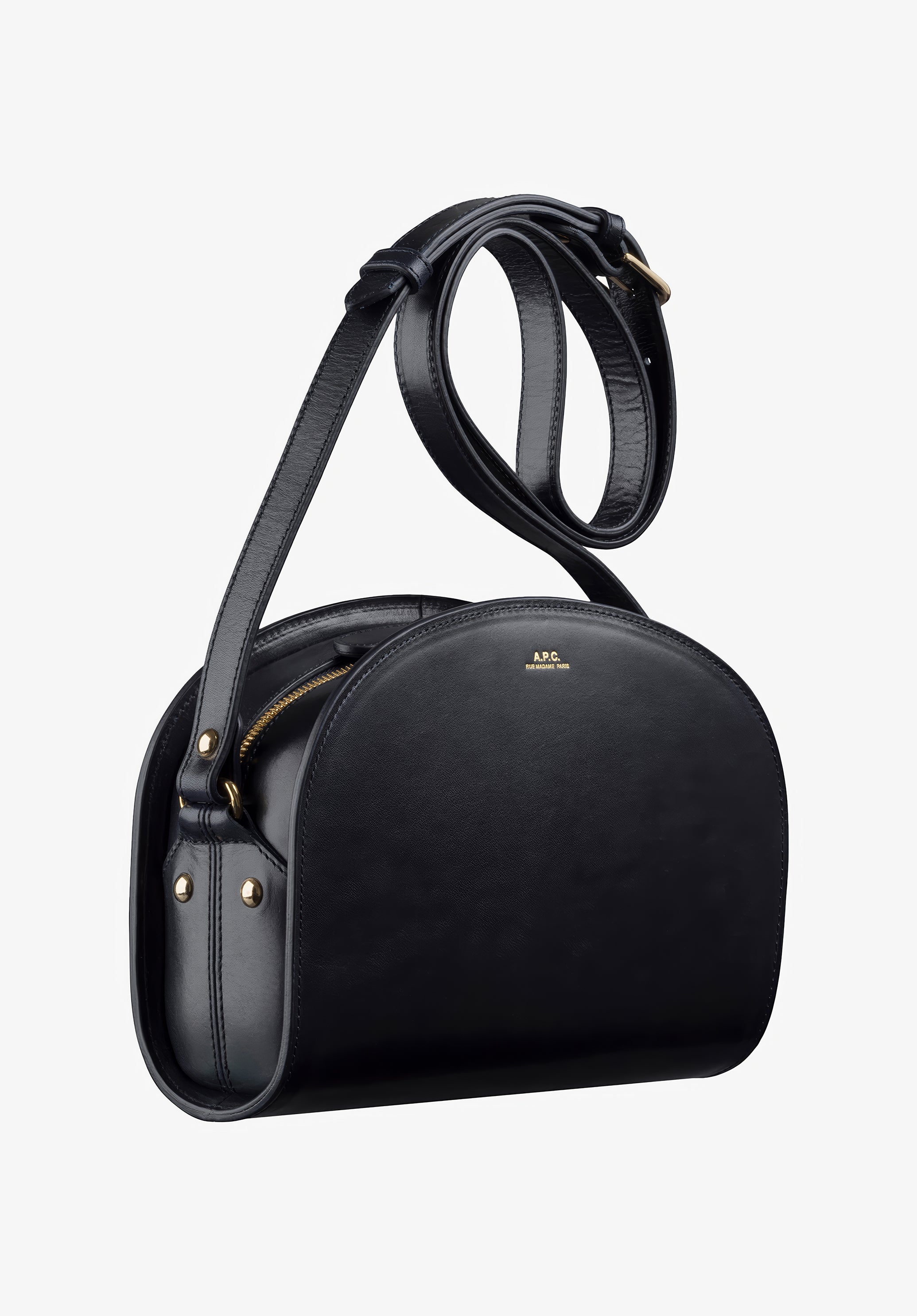 A.P.C. Demi-Lune Tasche Glattleder Handtasche Schulterriemen
