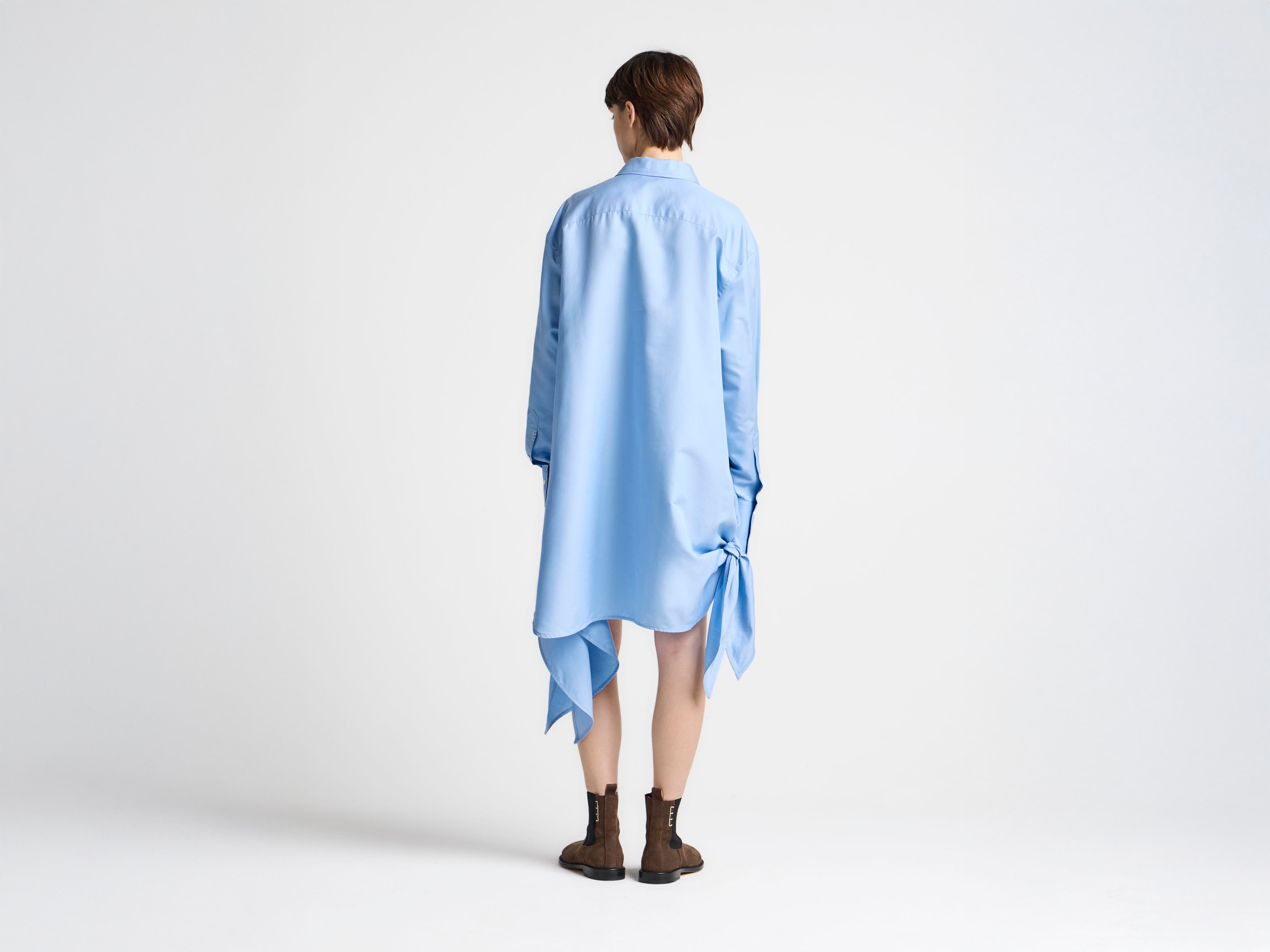 J.W.Anderson Side Knot Hemdkleid Kornblumenblau Seide