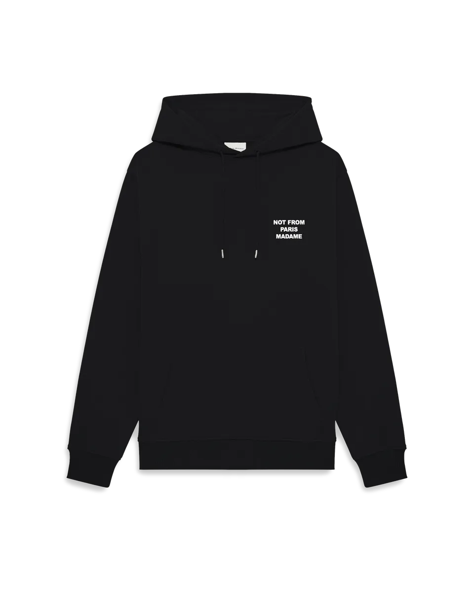 Drôle De Monsieur Le Hoodie Slogan Hoodie Schwarz Baumwolle