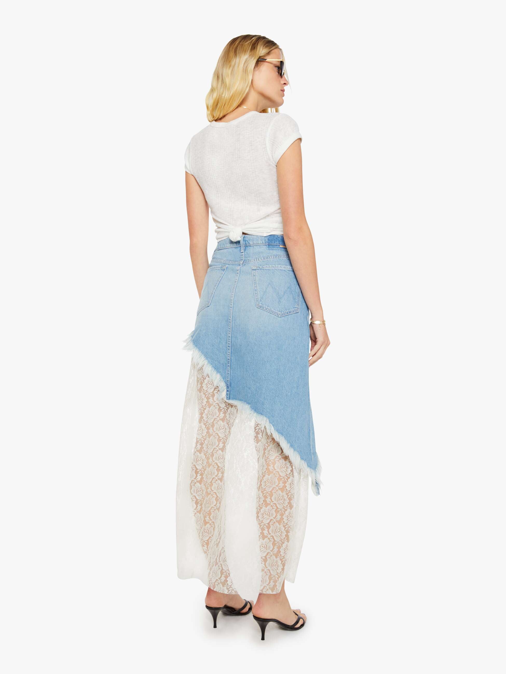 Mother The Peek-A-Boo Maxi Jeansrock Head Rush