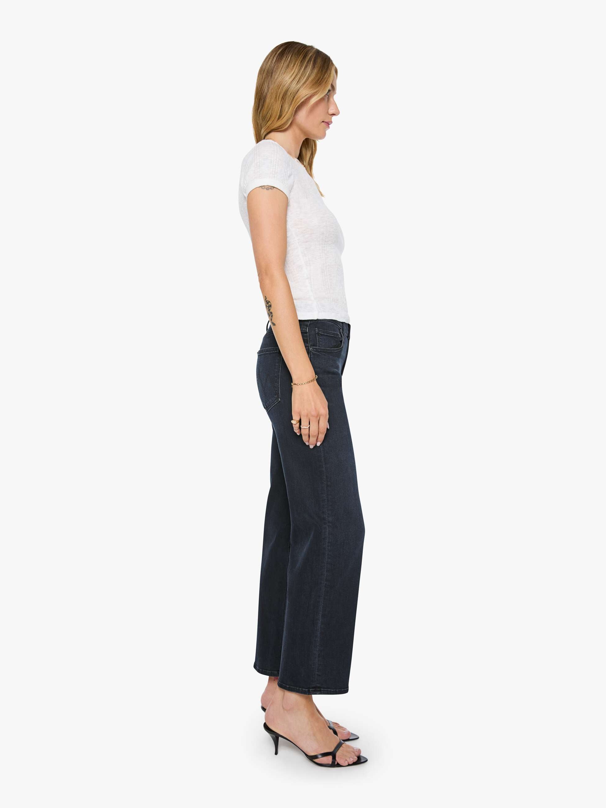 Mother Mid Rise Zip Rambler Ankle Jeans Dunkelblau