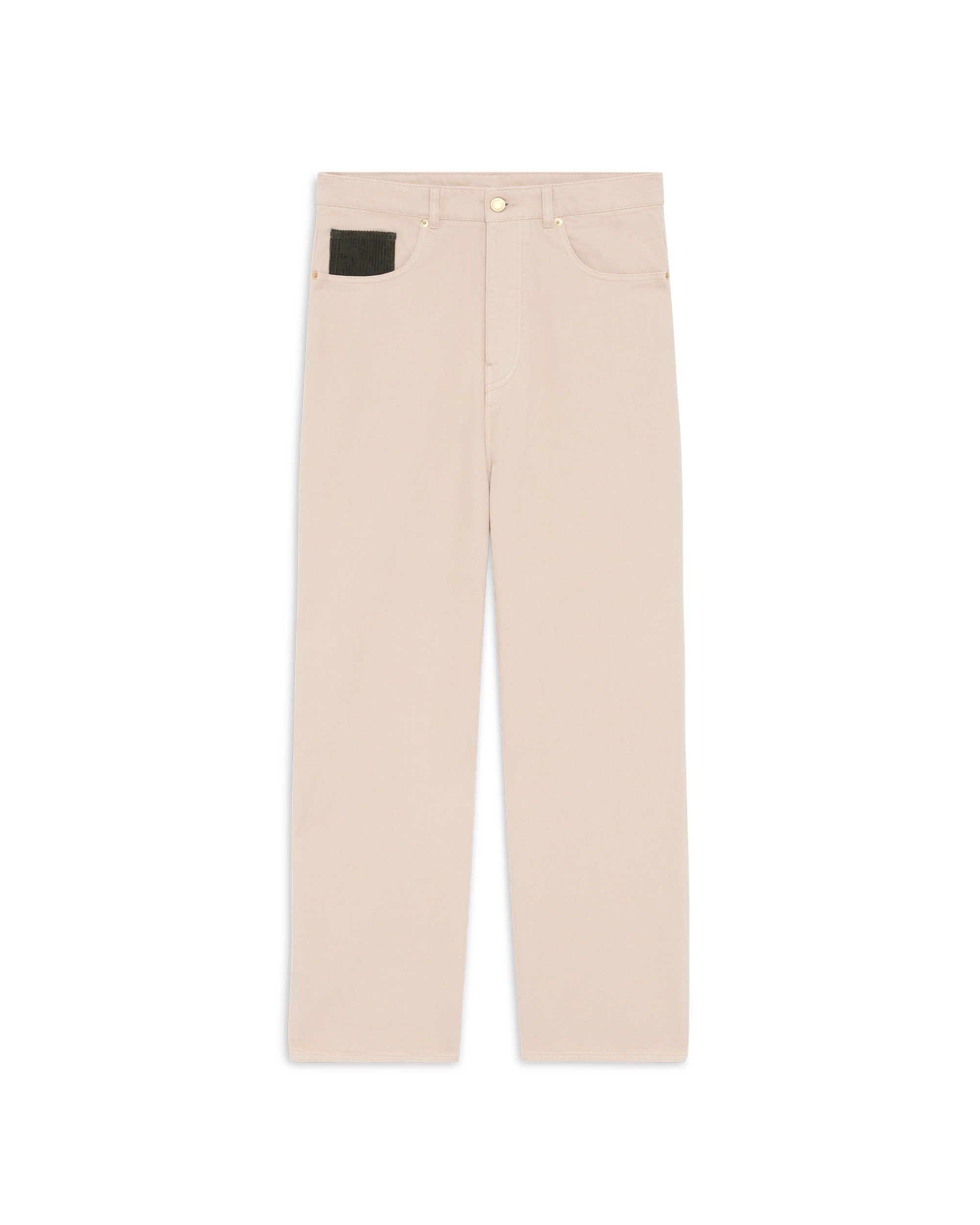 Drôle De Monsieur Jean Straight Beige Jeans Sand Baumwolle 5-Pocket