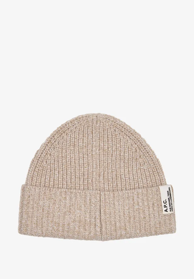 A.P.C. Beanie Mütze Kaschmir Rippenstrick T1