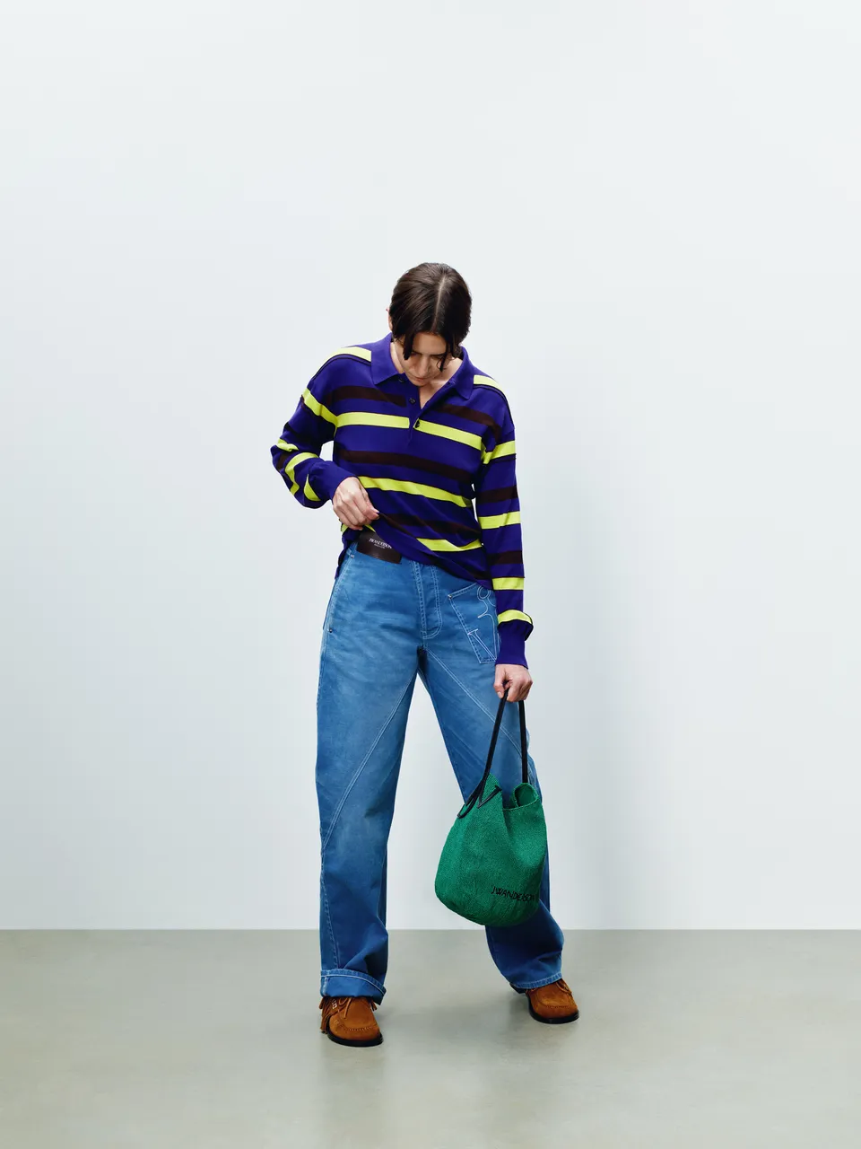 J.W.Anderson Knitwear Rugby Polo Top ultraviolet gestreift