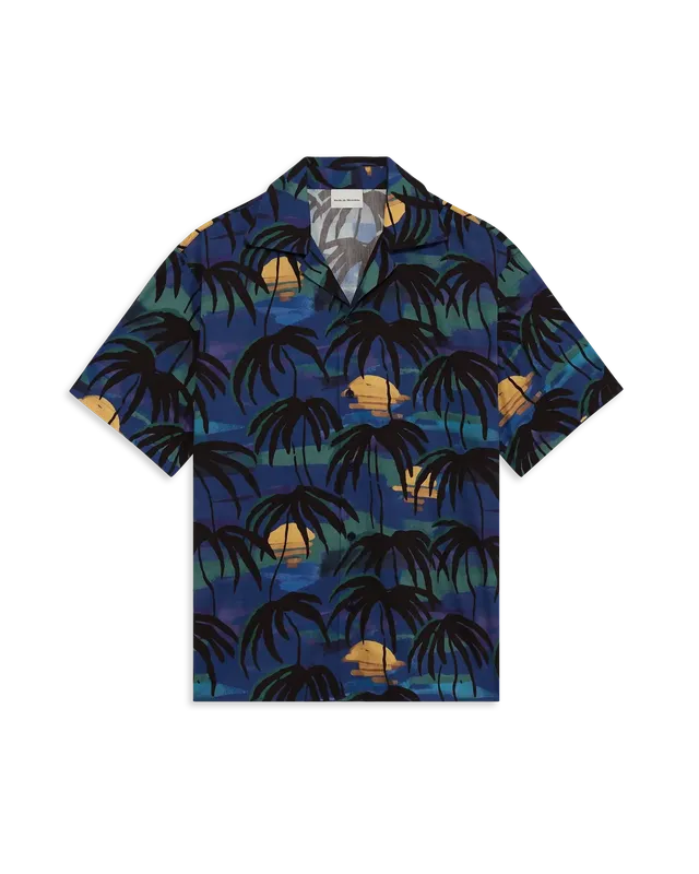 Drôle De Monsieur Chemise Palmiers Hemd navy Baumwolle