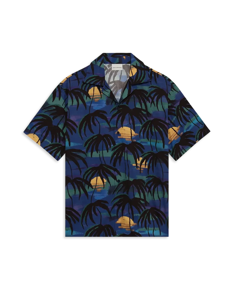 Drôle De Monsieur Chemise Palmiers Hemd navy Baumwolle