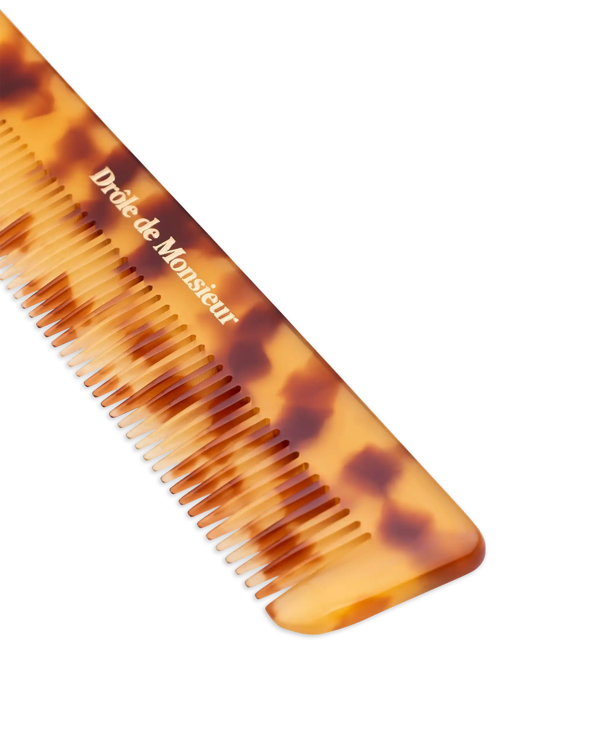 Drôle De Monsieur Haarkamm beige mit Lederetui Rindsleder