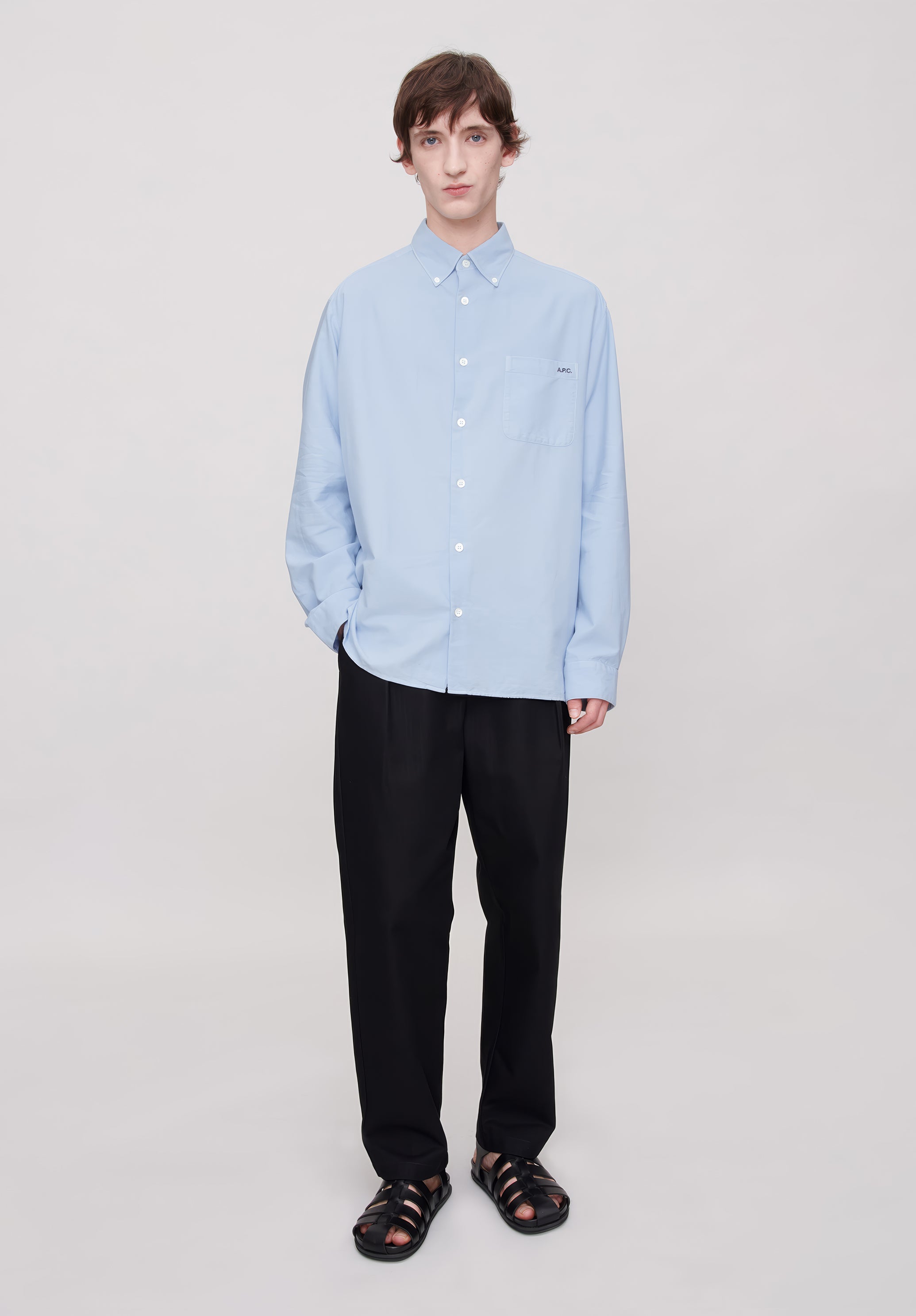A.P.C. Mateo Logo Hemd Baumwolle Weiß M