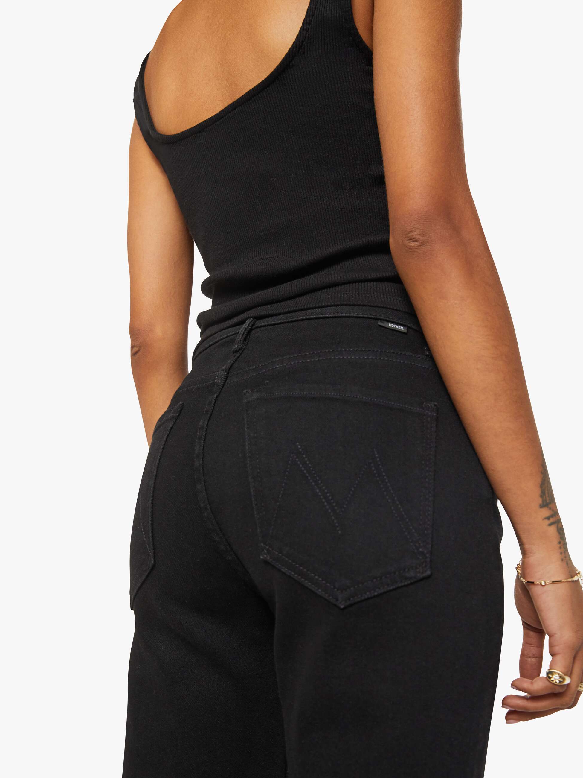 Mother Denim The Lil Kick It Jeans Nighty Night Schwarz