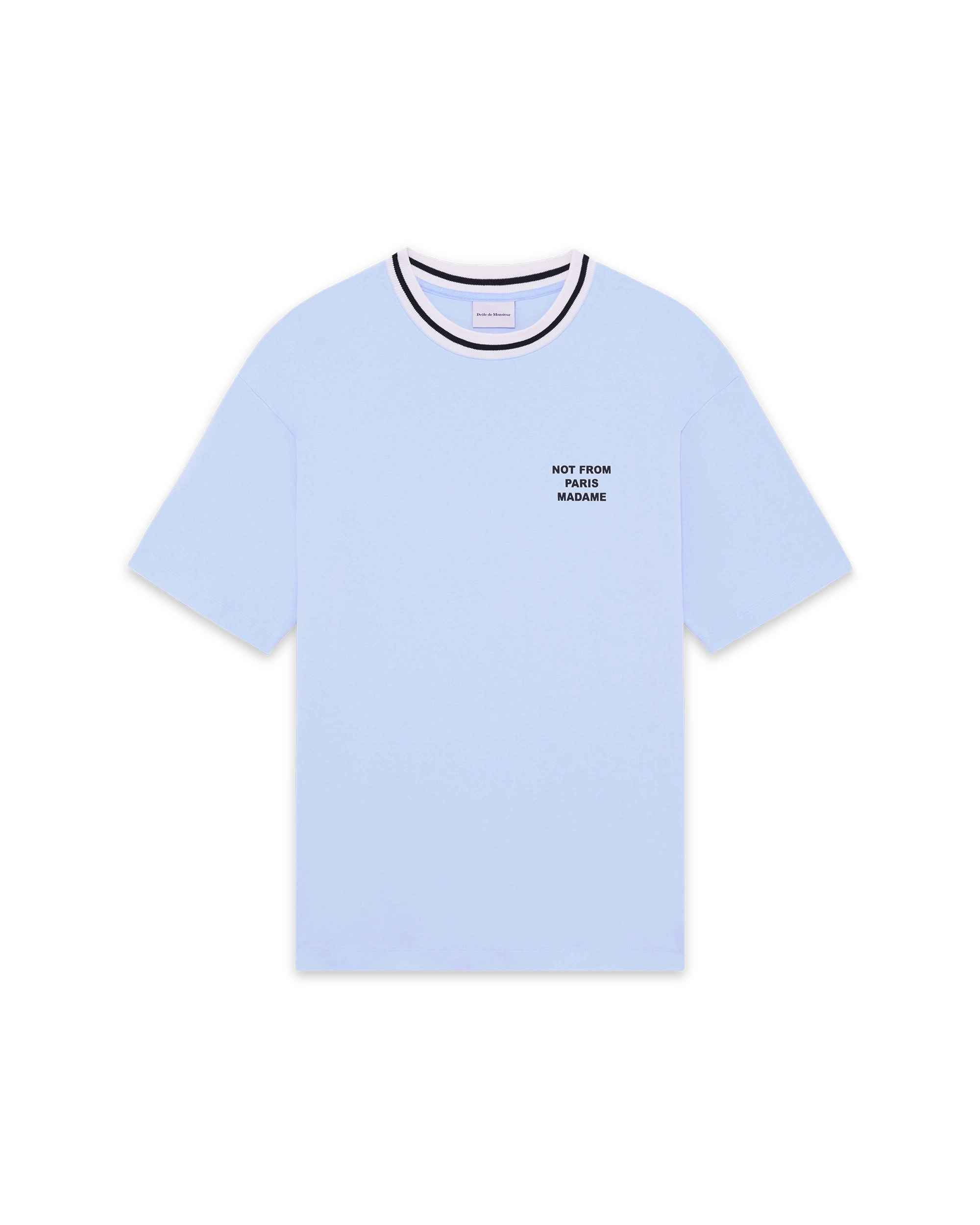 Drôle De Monsieur Slogan Sport T-Shirt Hellblau