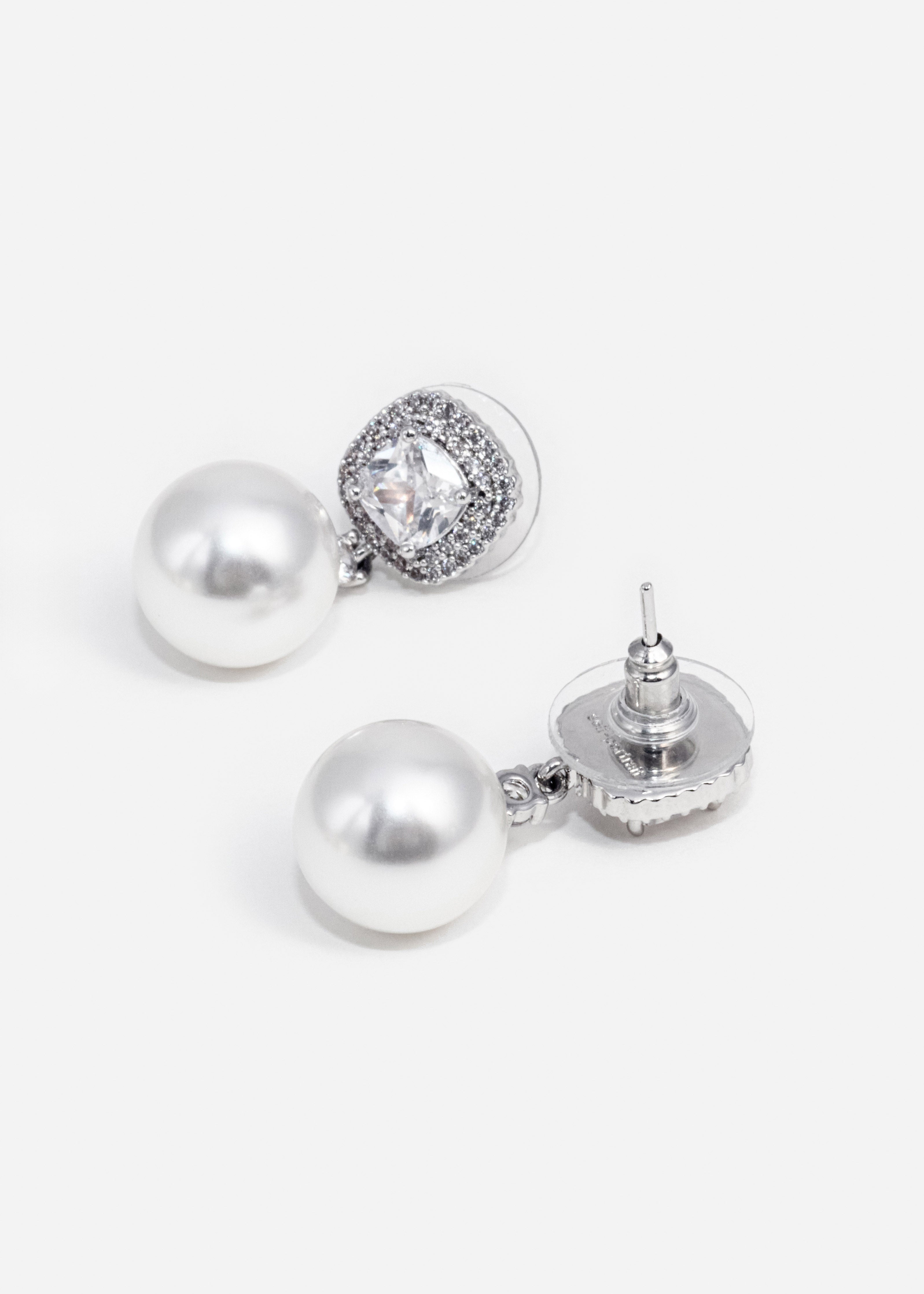 Self Portrait Crystal Pearl Ohrringe Silber Perle 2,8 cm