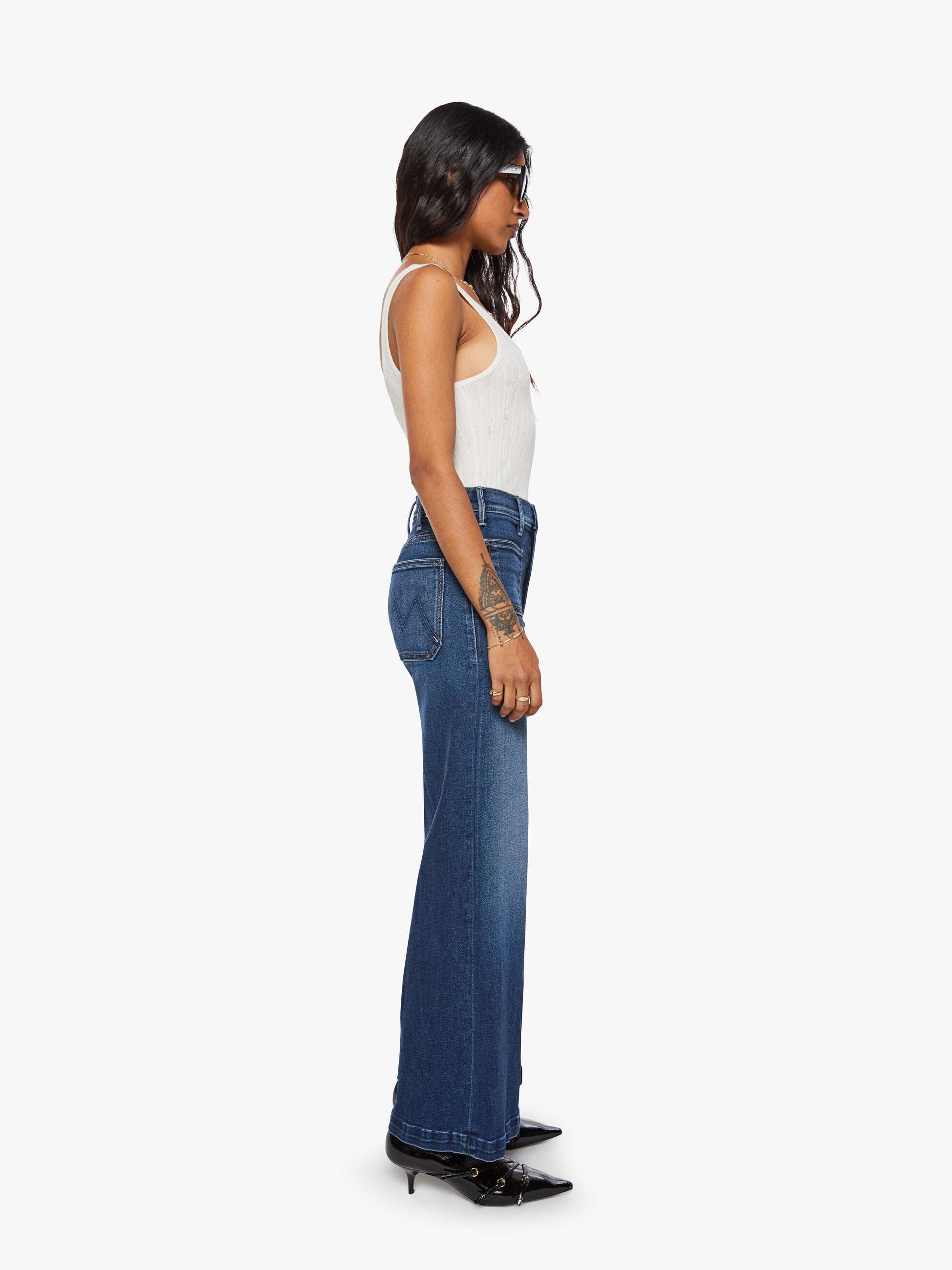 Mother PETITES Lil Hustler Roller Jeans Taking Chances 30"