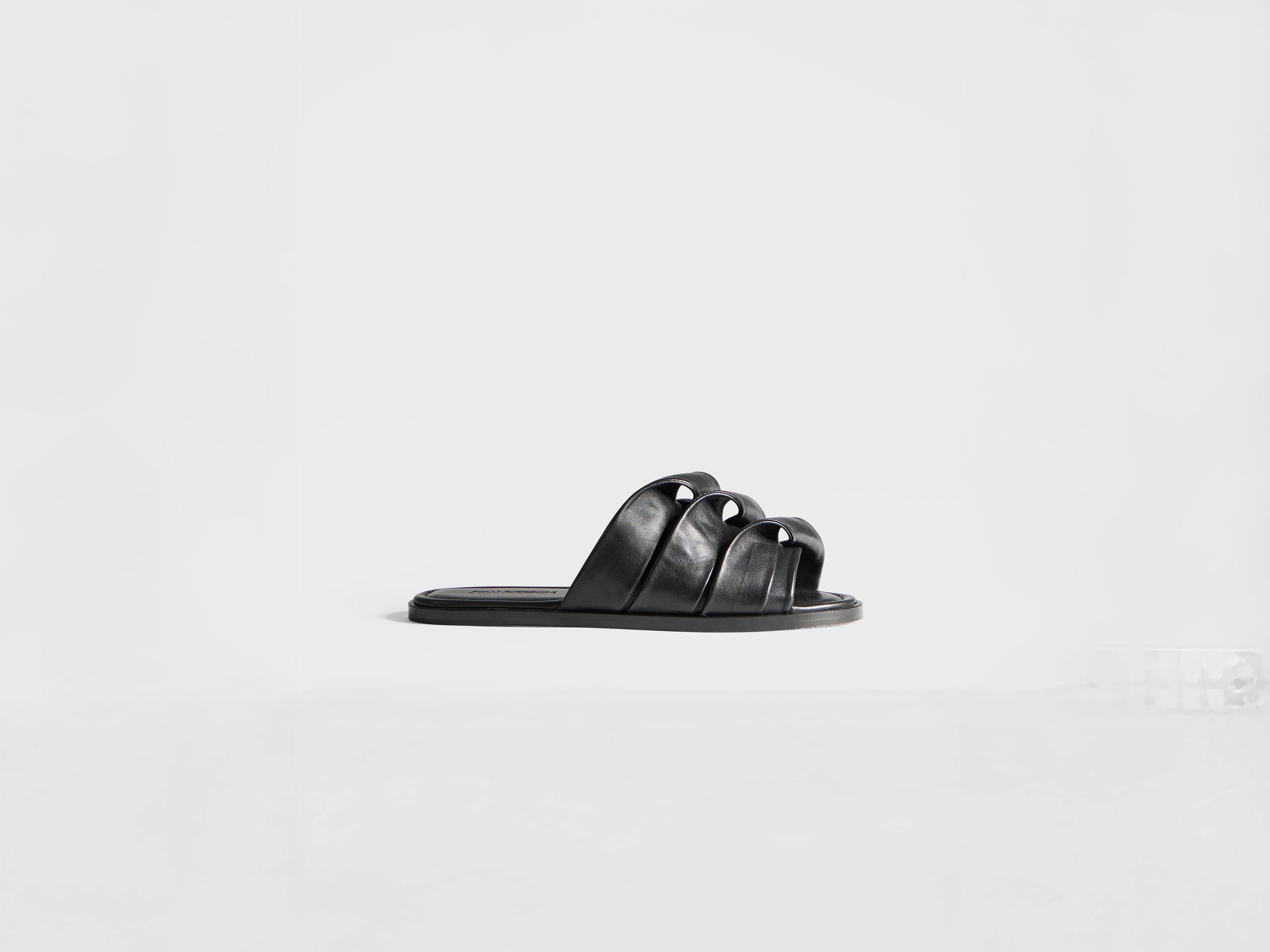 J.W. Anderson Coil Slide Ledersandalen Schwarz Herren