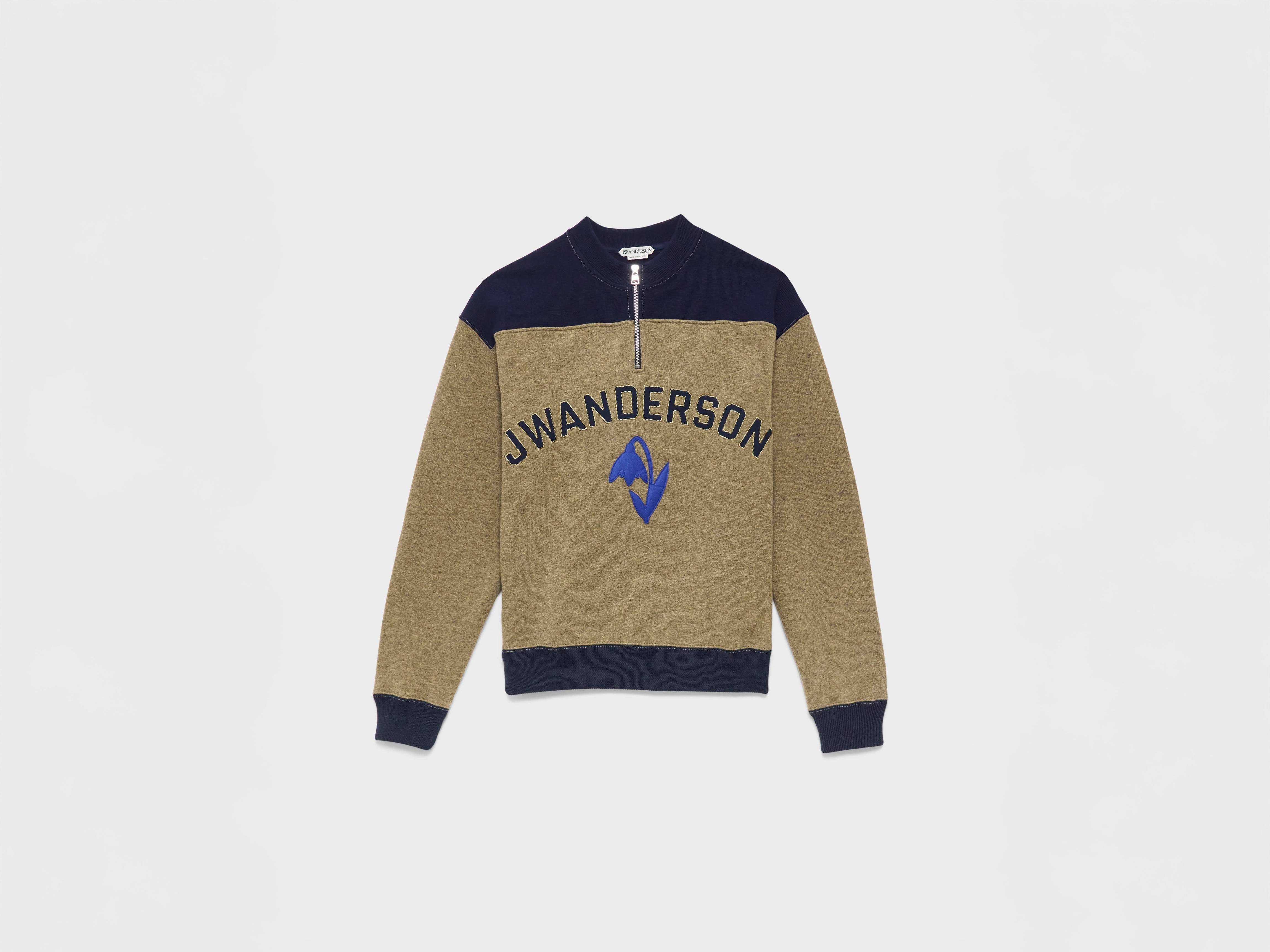 J.W.Anderson Half Zip Sweatshirt Sweatshirt Beige Melange