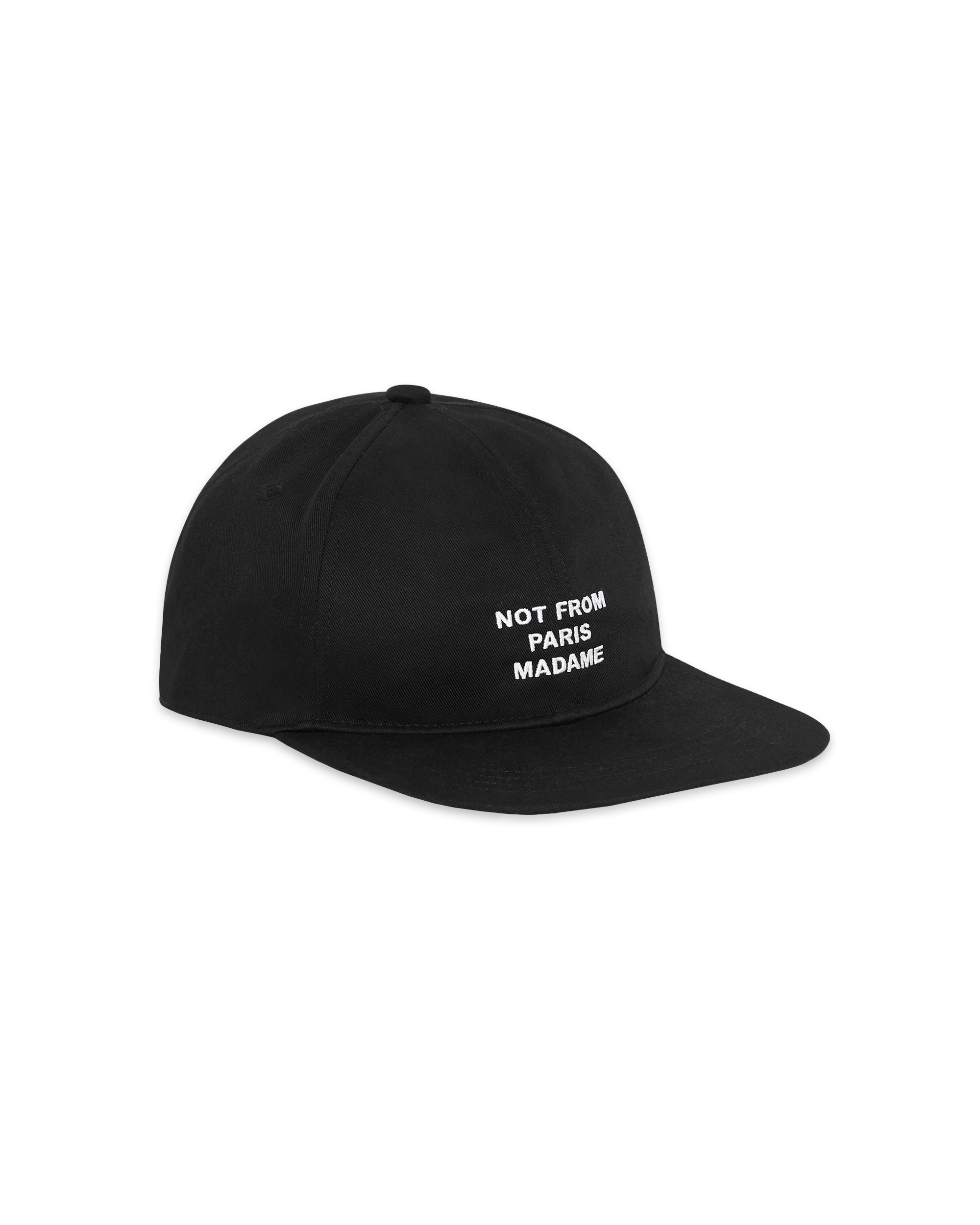 Drôle De Monsieur Slogan Cap Schwarz Baumwolle Not From Paris