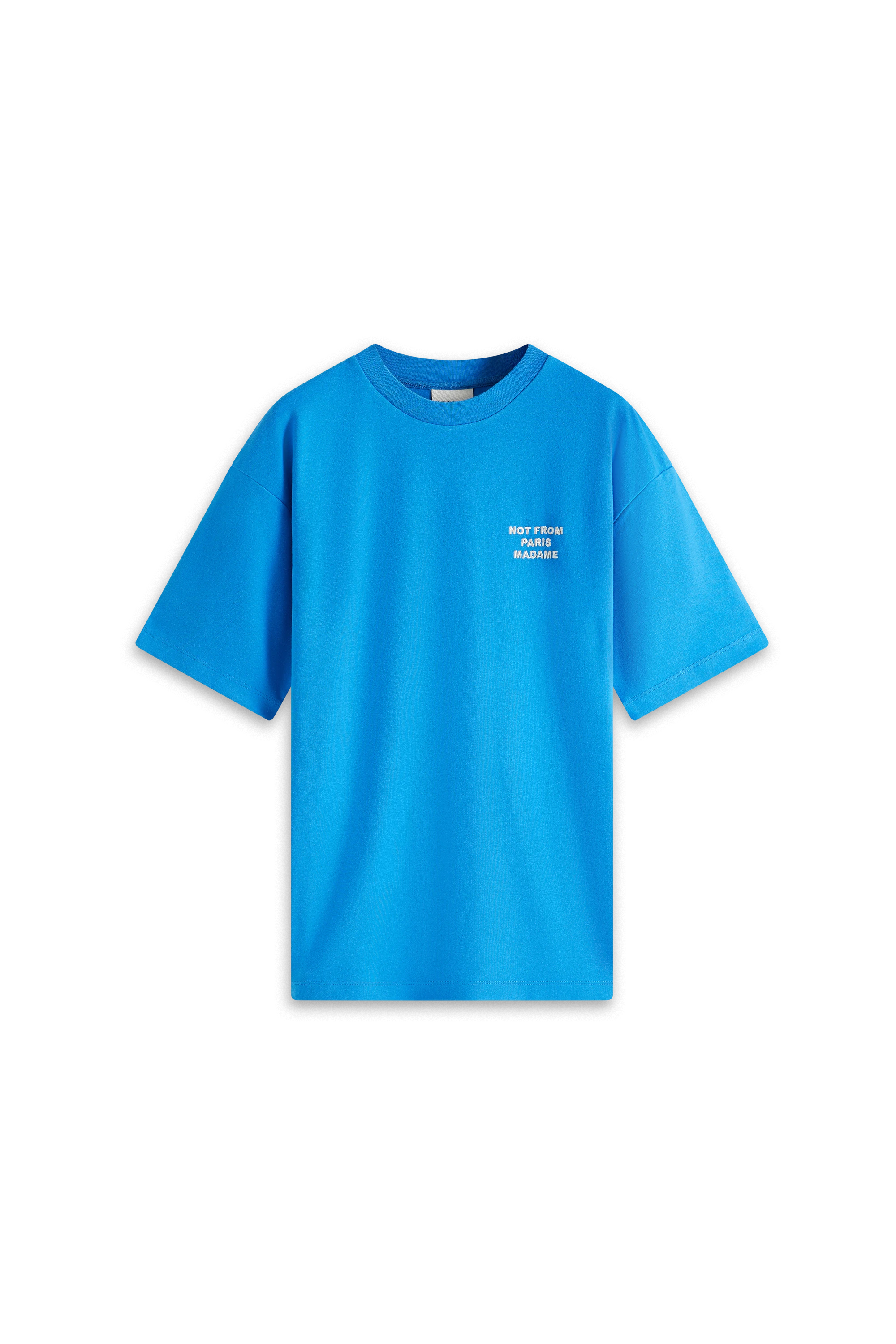 Drôle De Monsieur Le T-Shirt Slogan T-Shirt blau Baumwolle