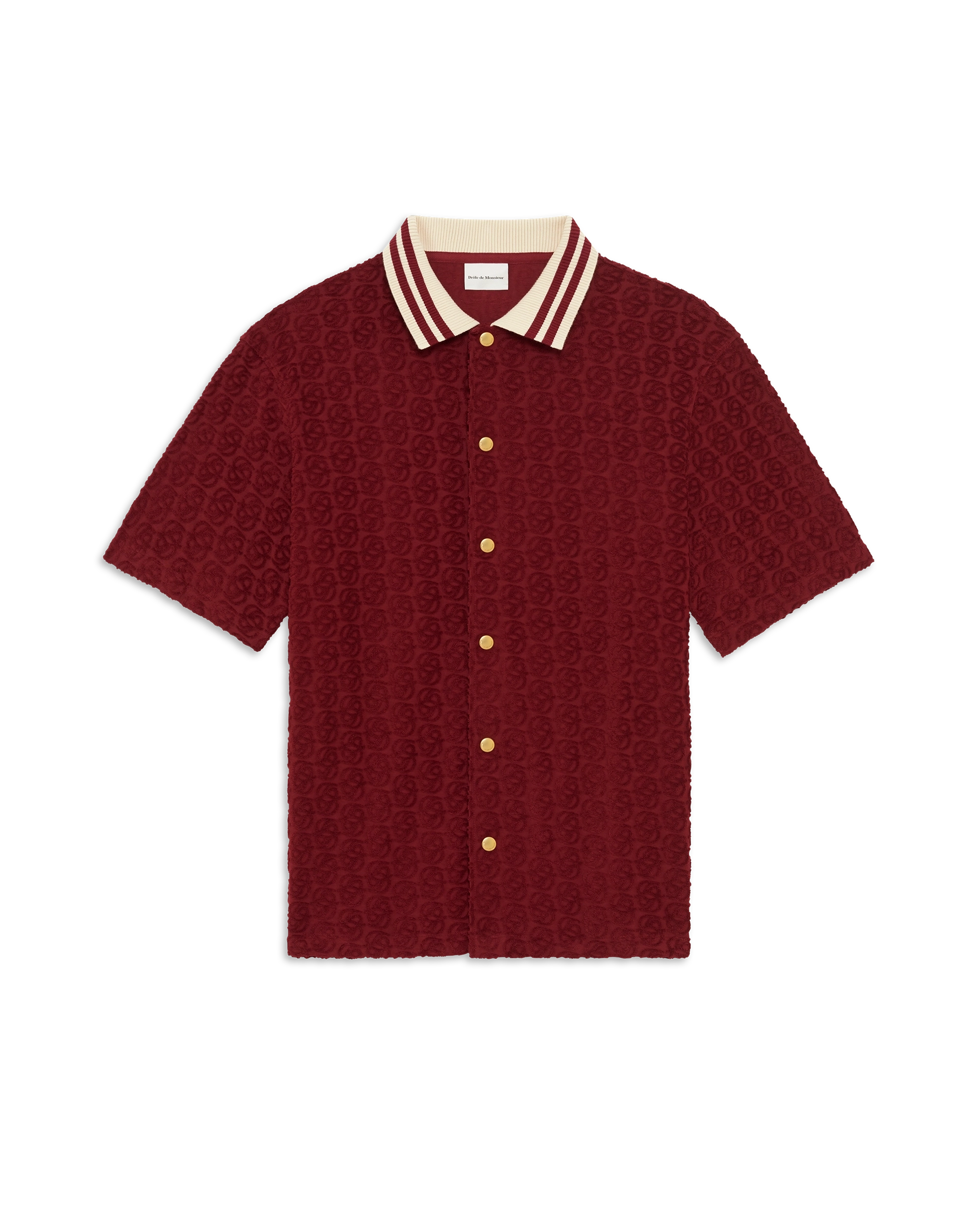 Drôle de Monsieur Monogram Hemd Burgund Baumwolle